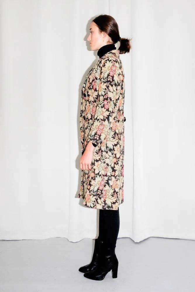 0600_VINTAGE JACQUARD FLORAL GOBELIN PRINTED COAT