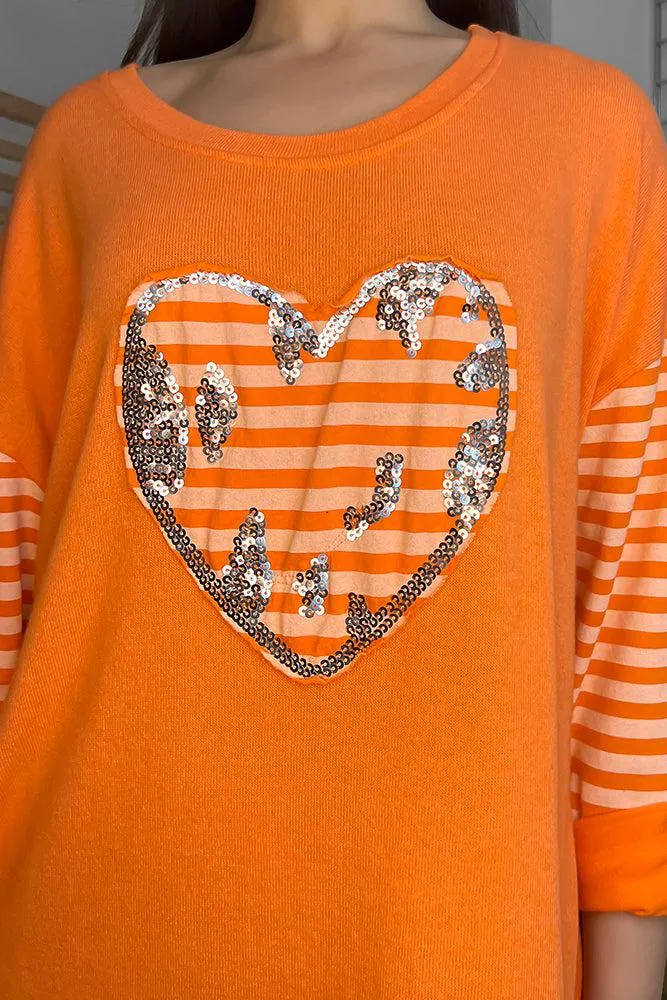 100% Cotton Sequined Heart Tunic