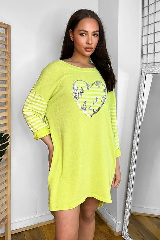 100% Cotton Sequined Heart Tunic