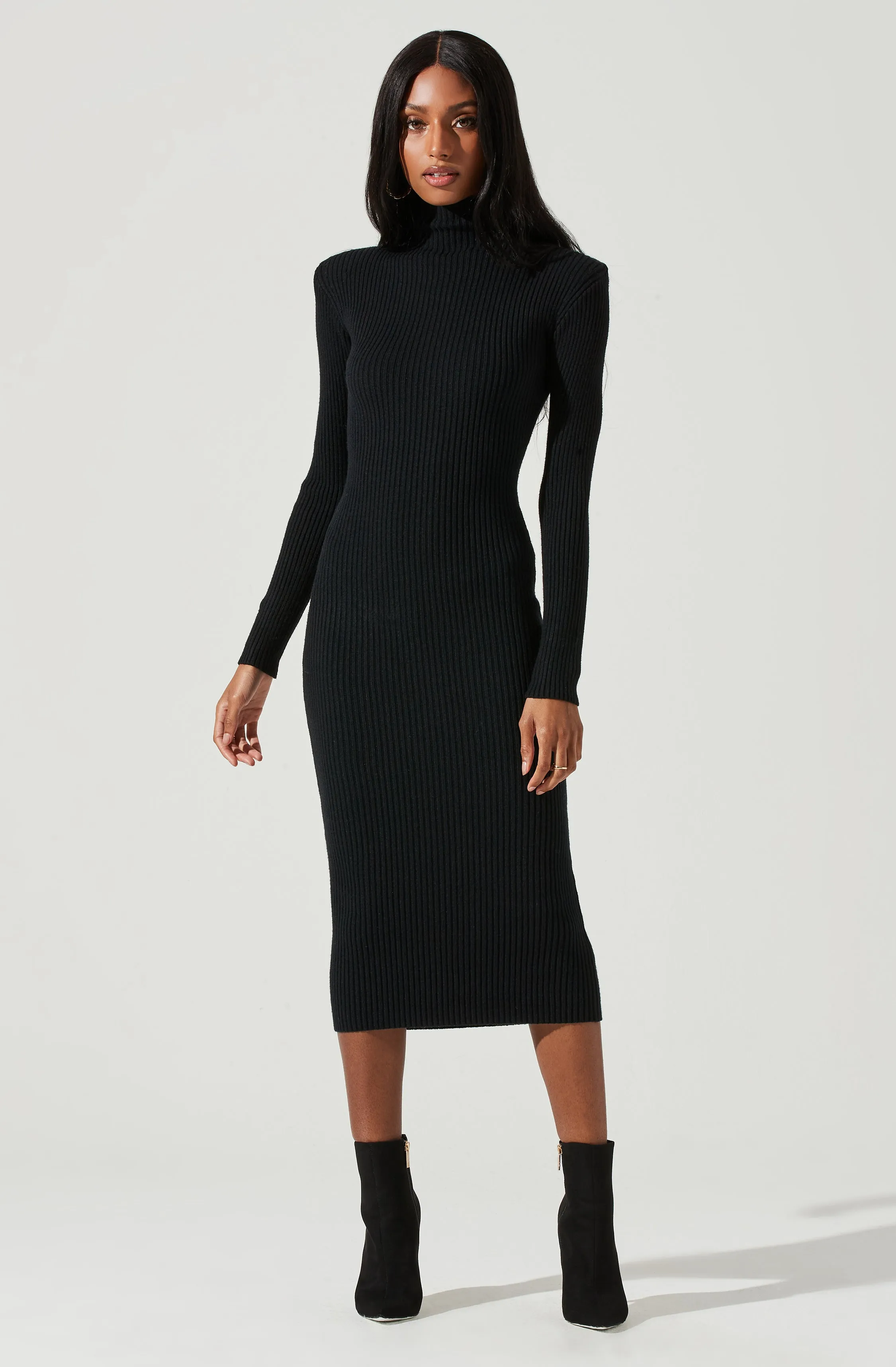 Abilene Long Sleeve Turtleneck Midi Sweater Dress