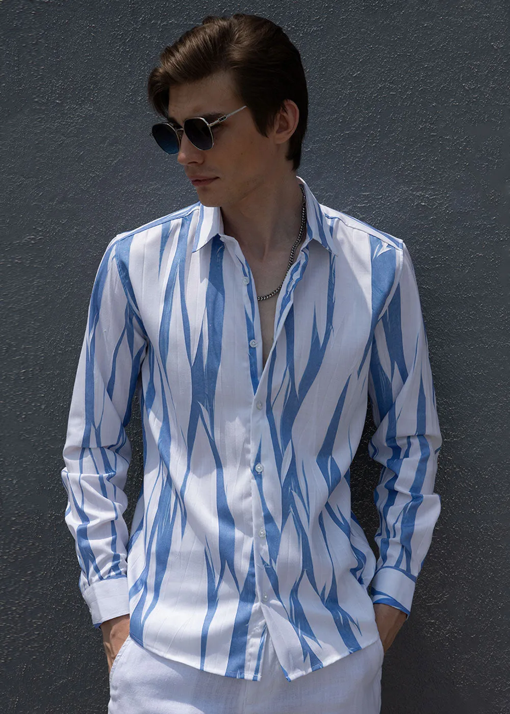 Abstract Blue Shirt