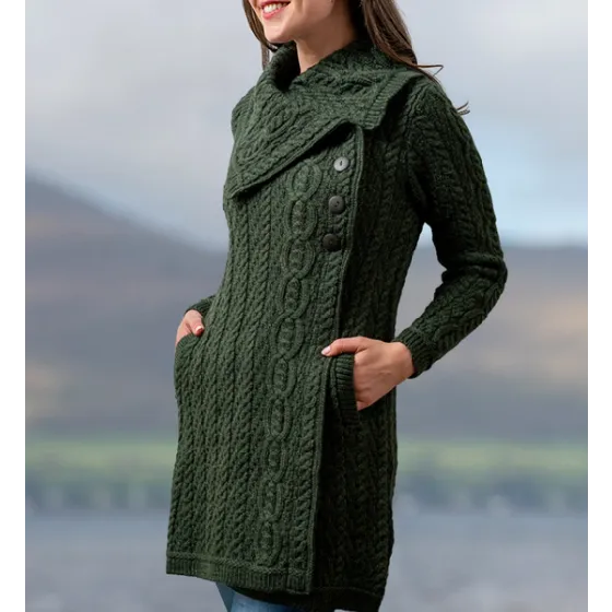 Aran Button Cardigan Coat [3 Colors]