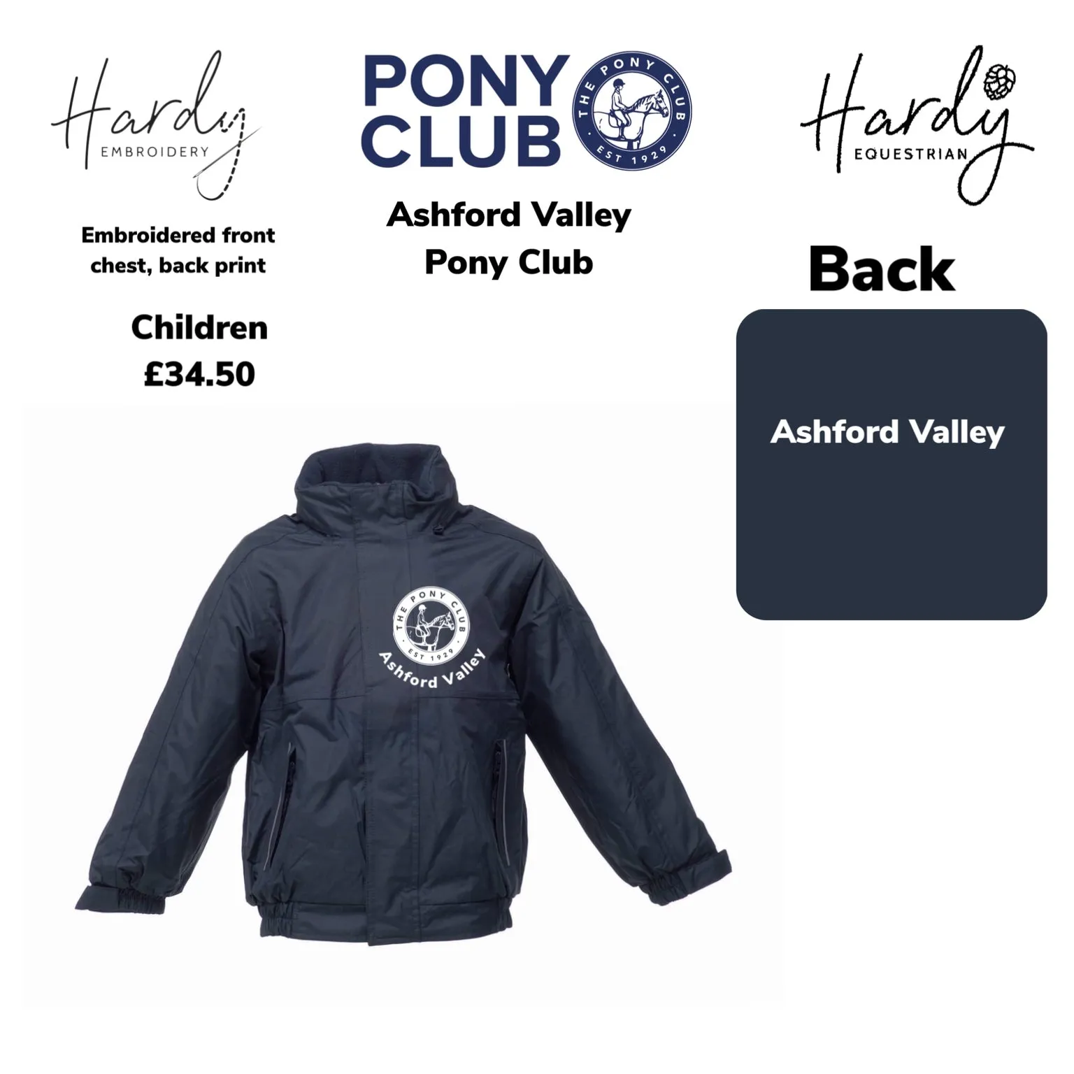 Ashford Valley Pony Club Children Coat