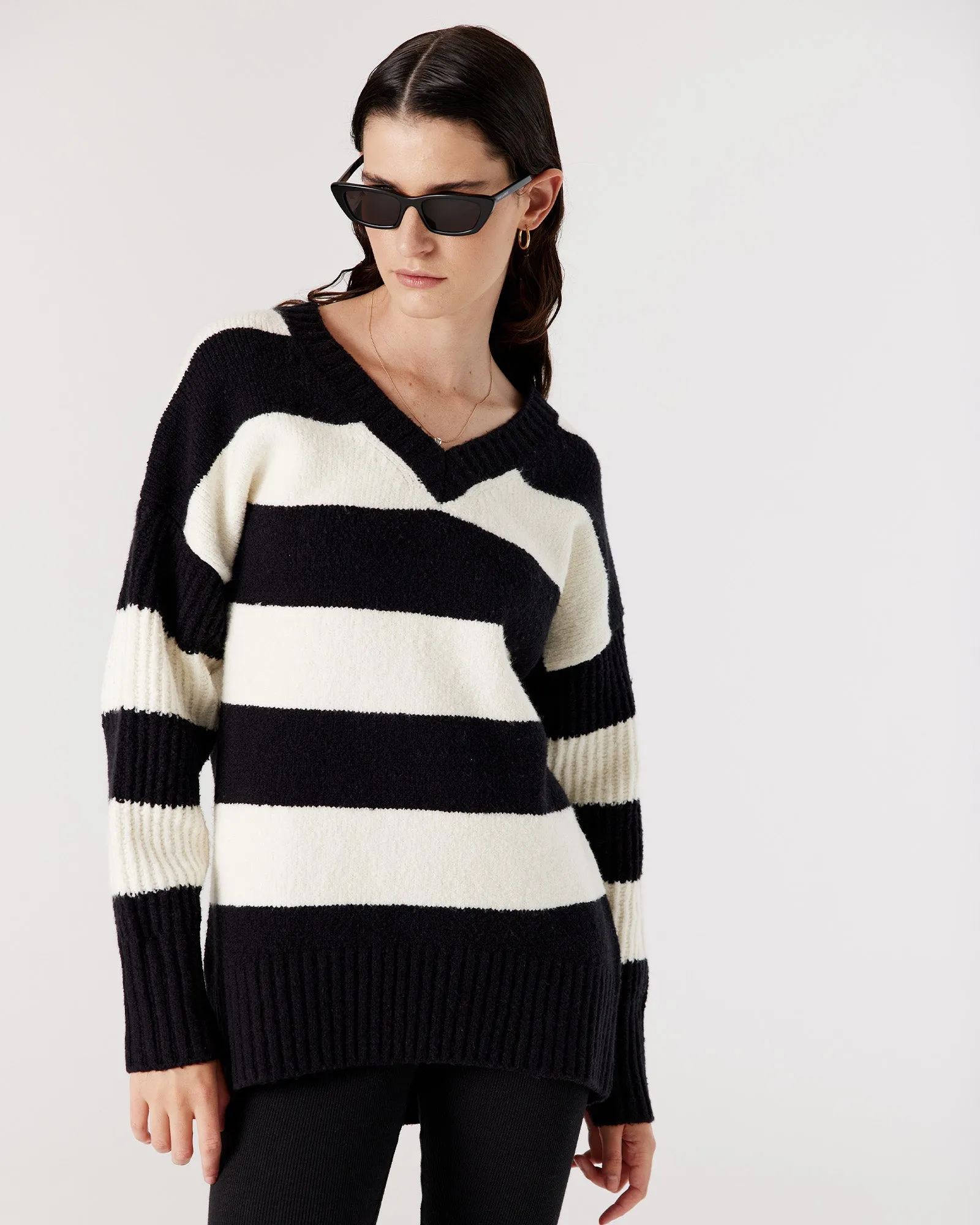 AVA SWEATER - IVORY STRIPE