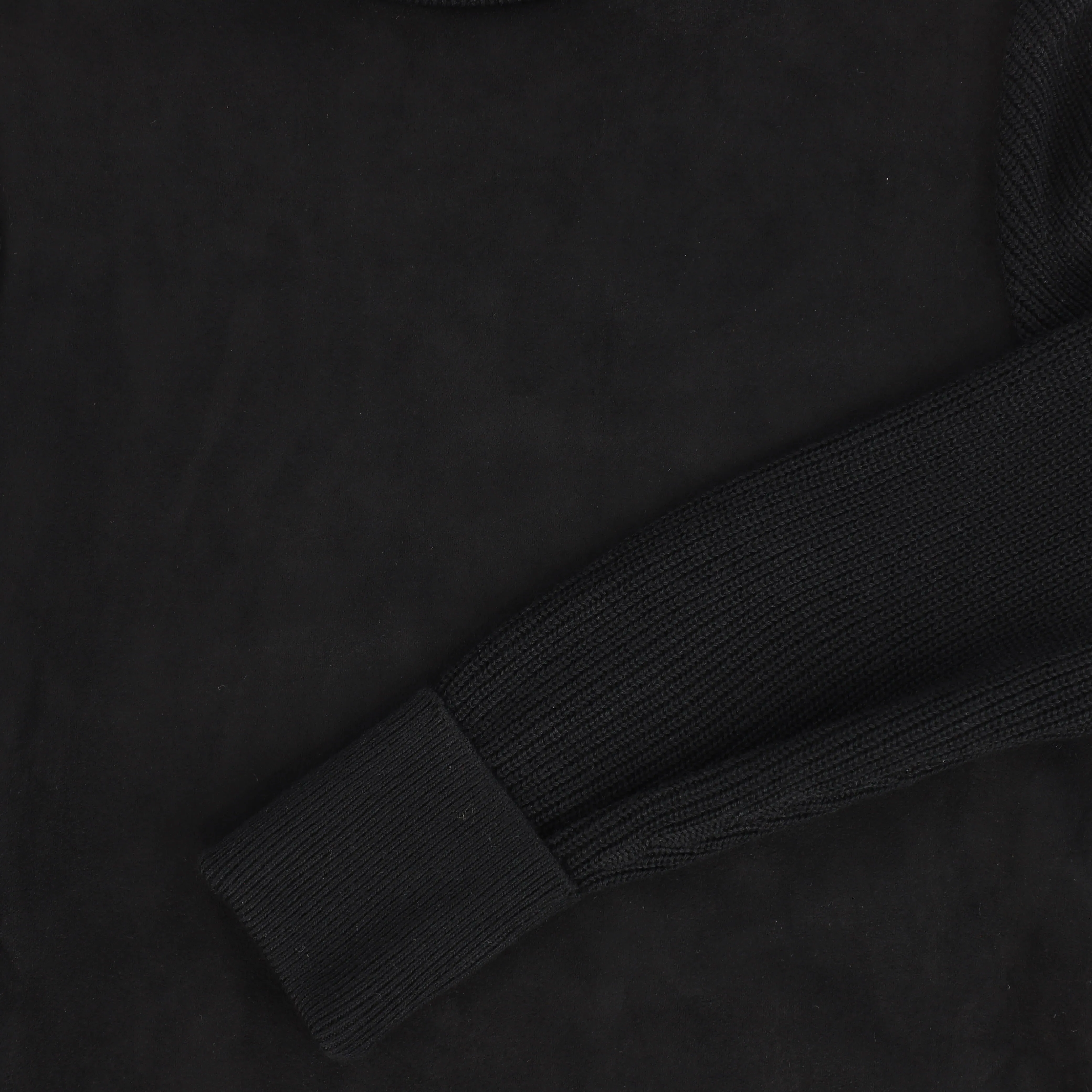 BAMBOO BLACK SUEDE KNIT SLEEVE TURTLENECK [Final Sale]