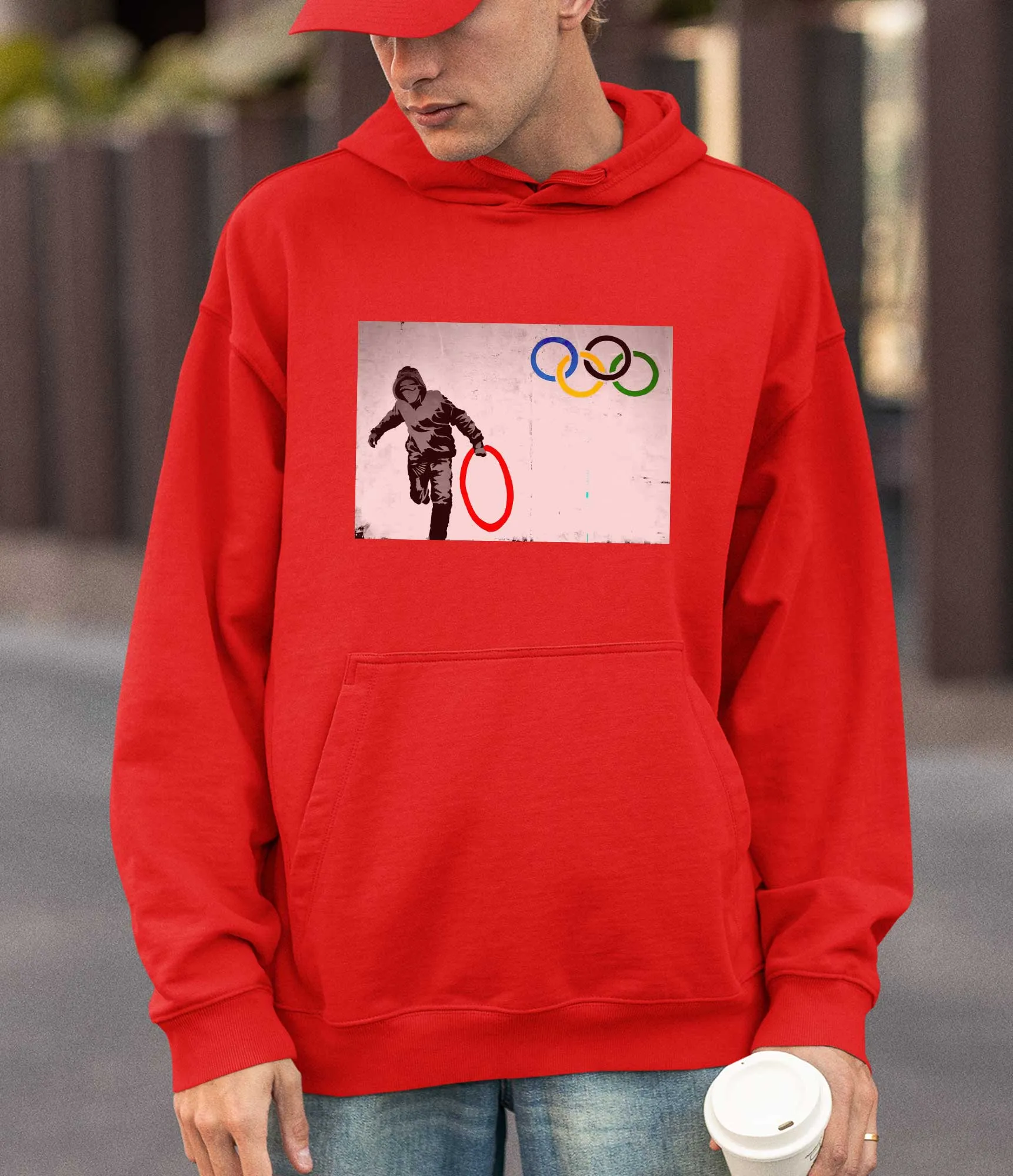 Banksy Hoodie -Olympic Ring