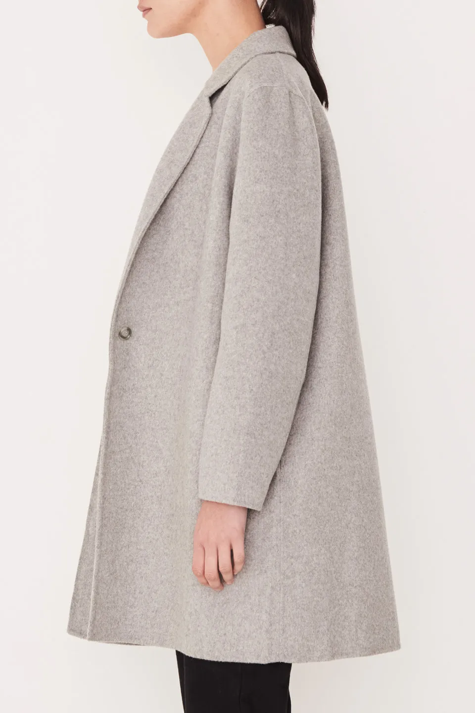 Boxy Wool Grey Marle Coat