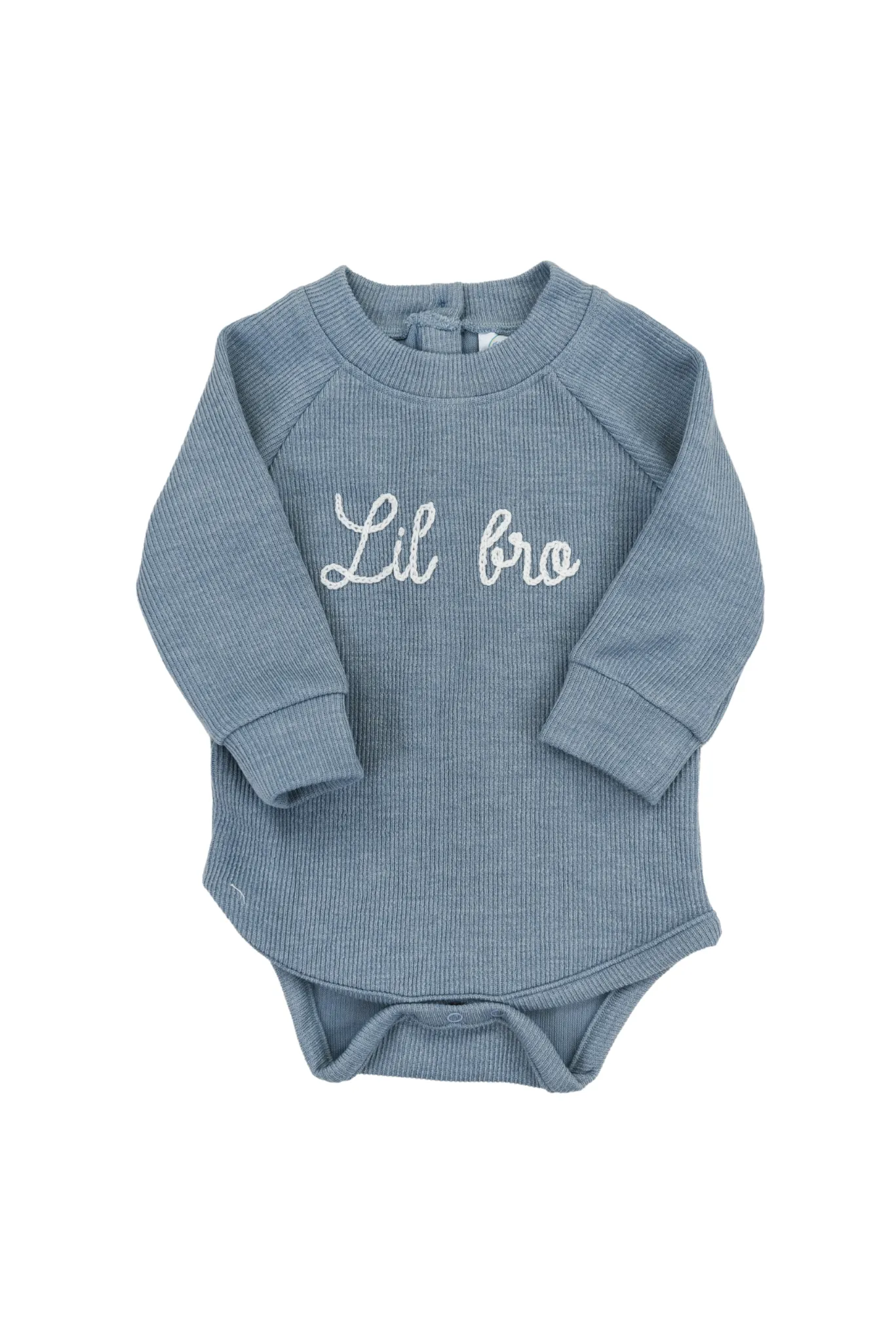 Chainstitch blue sweater onesie