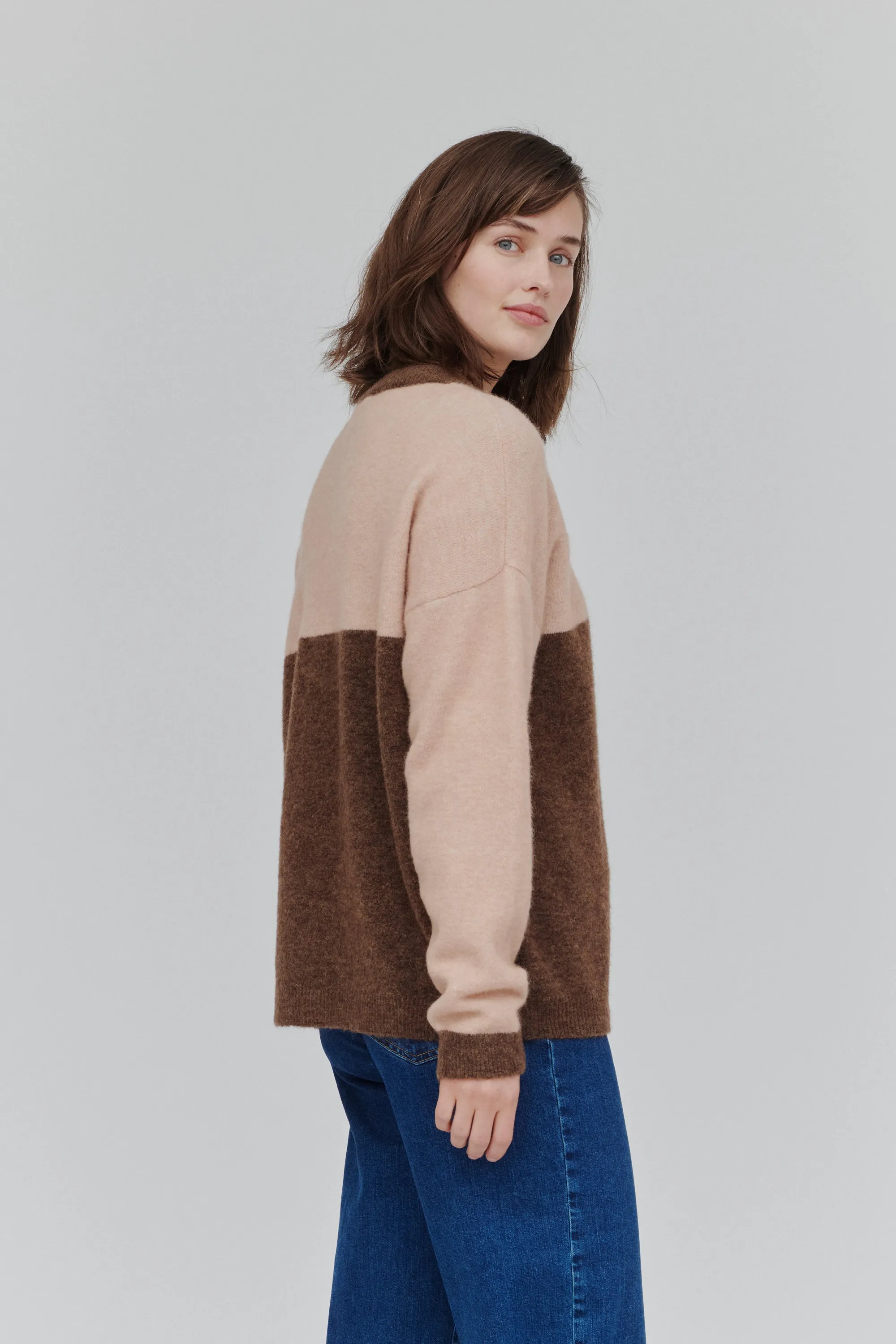 Claudine Sweater - Carafe/Rugby Tan