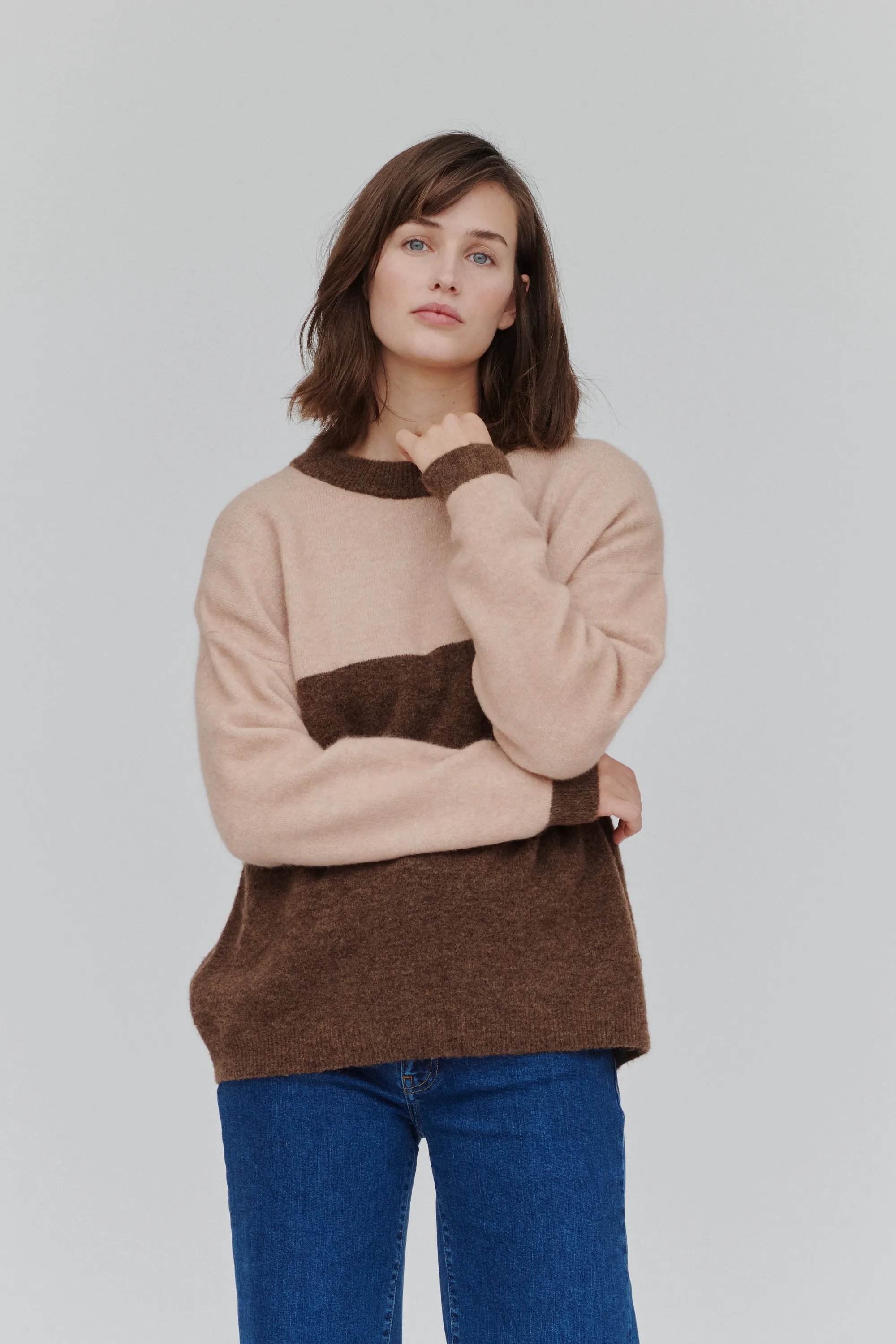 Claudine Sweater - Carafe/Rugby Tan