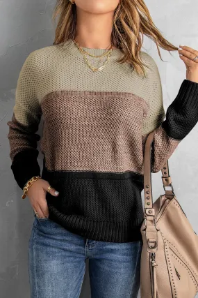 Color Block Pullover Sweater