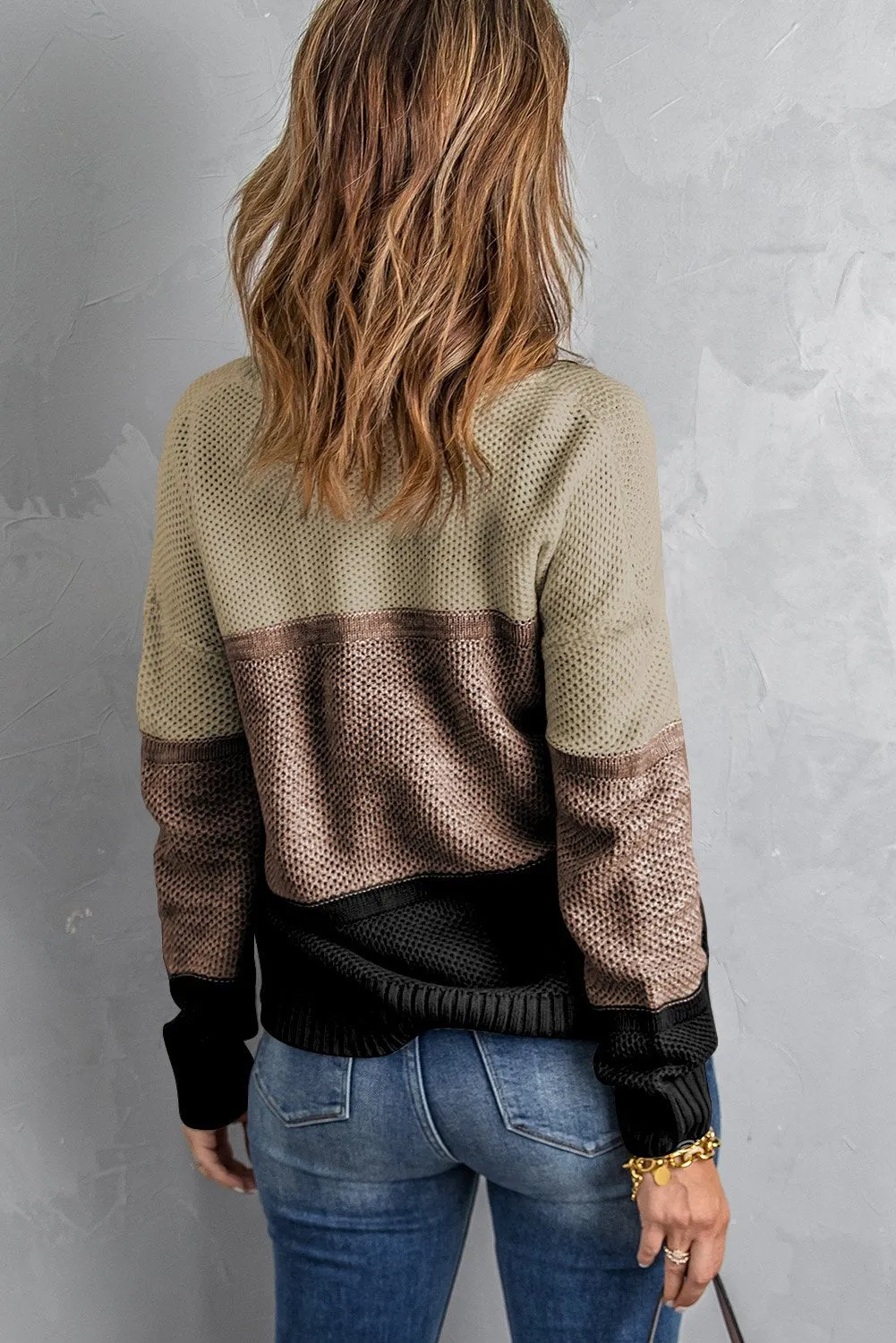 Color Block Pullover Sweater