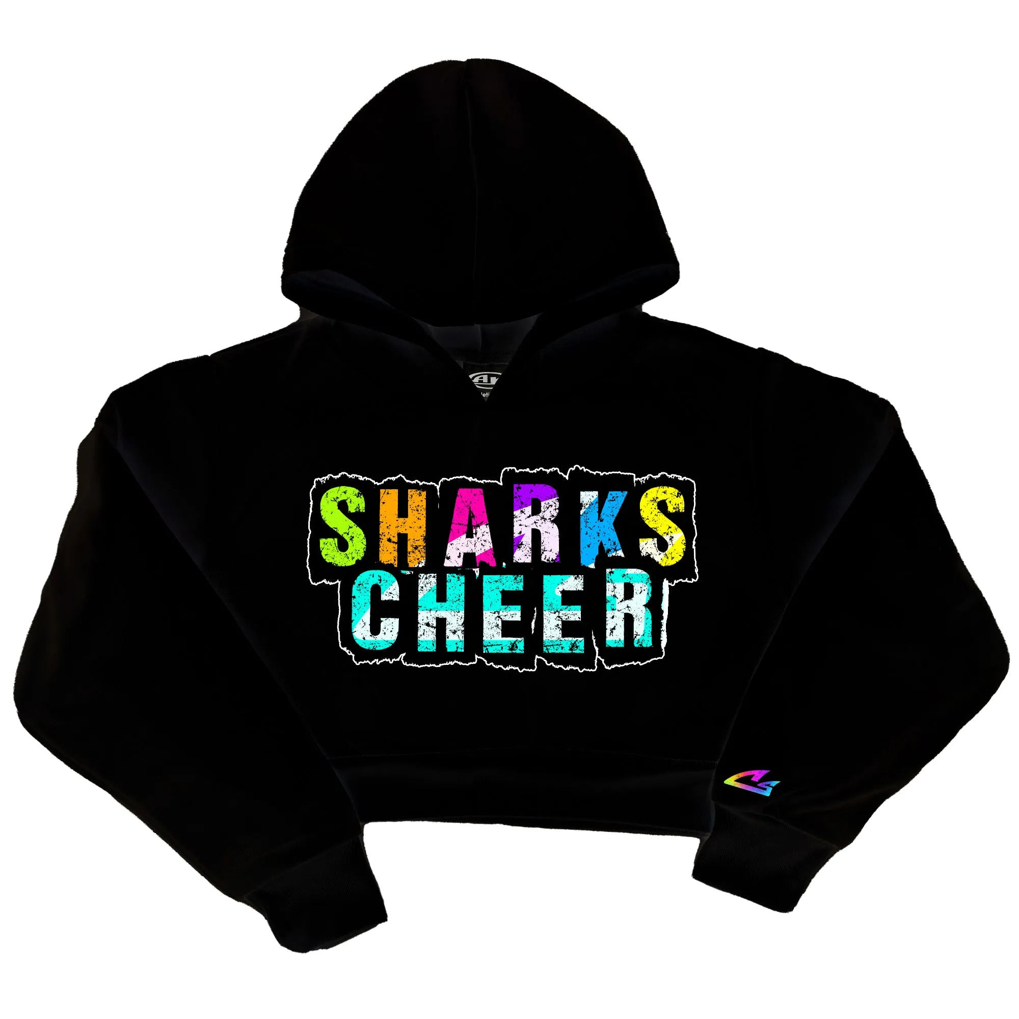 CSS - Rainbow Sharks - Athletic Cropped Hoodie