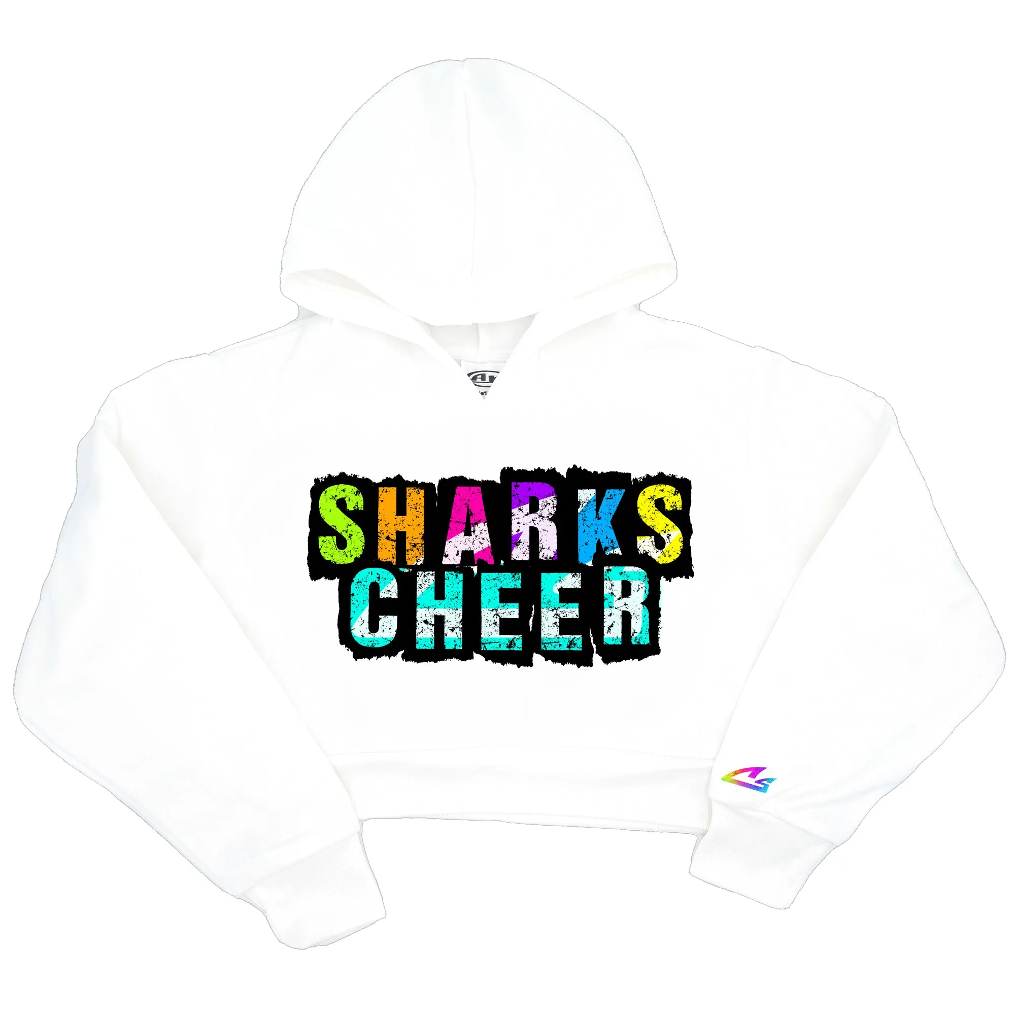 CSS - Rainbow Sharks - Athletic Cropped Hoodie