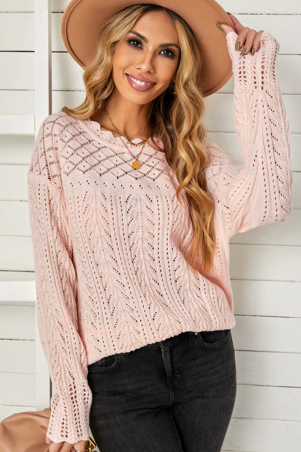 Cute Pink Knit Sweater