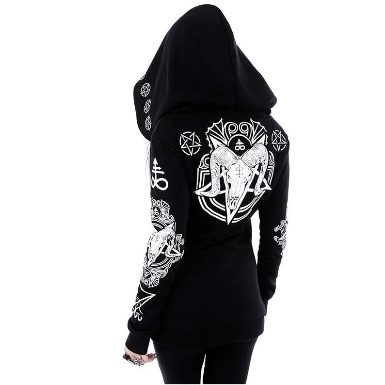 Damen Hoodie Gothic mit Kaputze