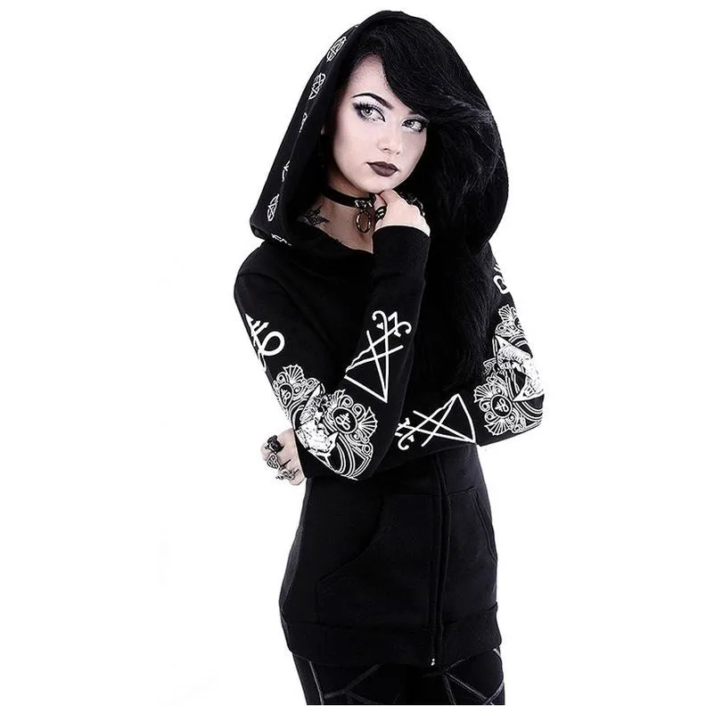 Damen Hoodie Gothic mit Kaputze