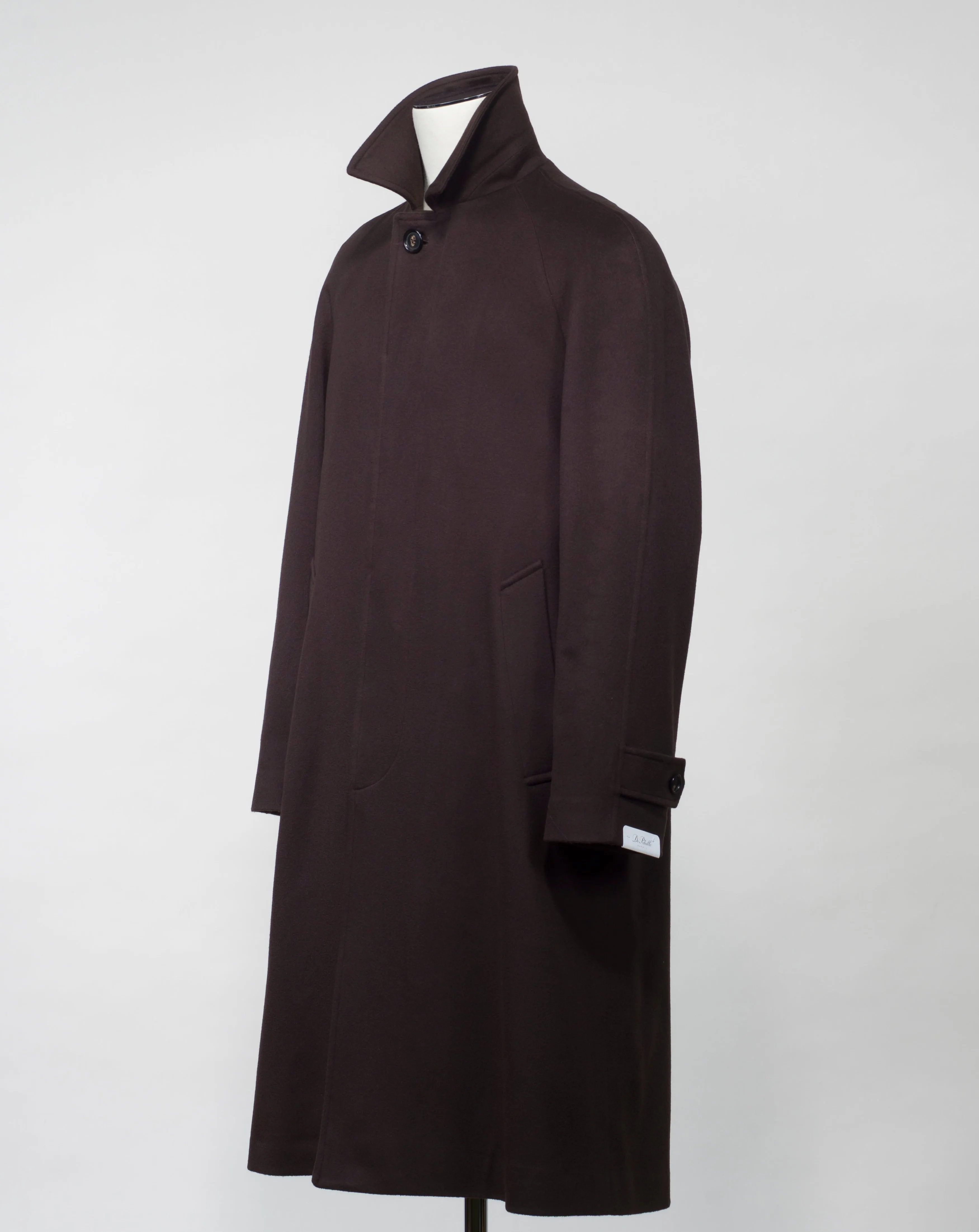 De Petrillo Wool & Cashmere Raglan Coat / Dark Brown