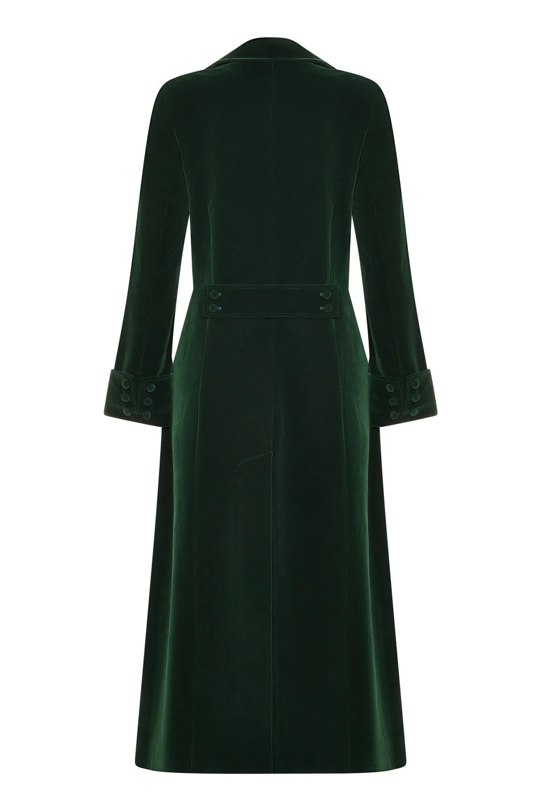 Delphi Long Green Velvet Coat - Boho Glamour - 50% Off