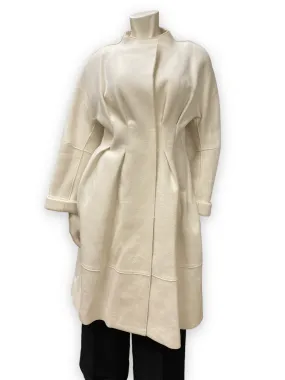 Donna Karan Collection Vintage Designer Cream Coloured Fitted Coat Size S