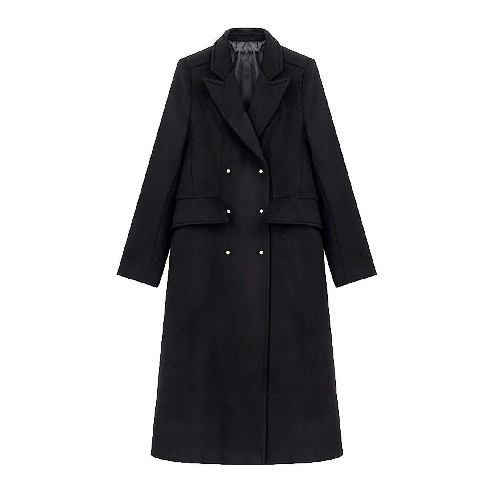 Double Breasted Wool Blend Walking Coat