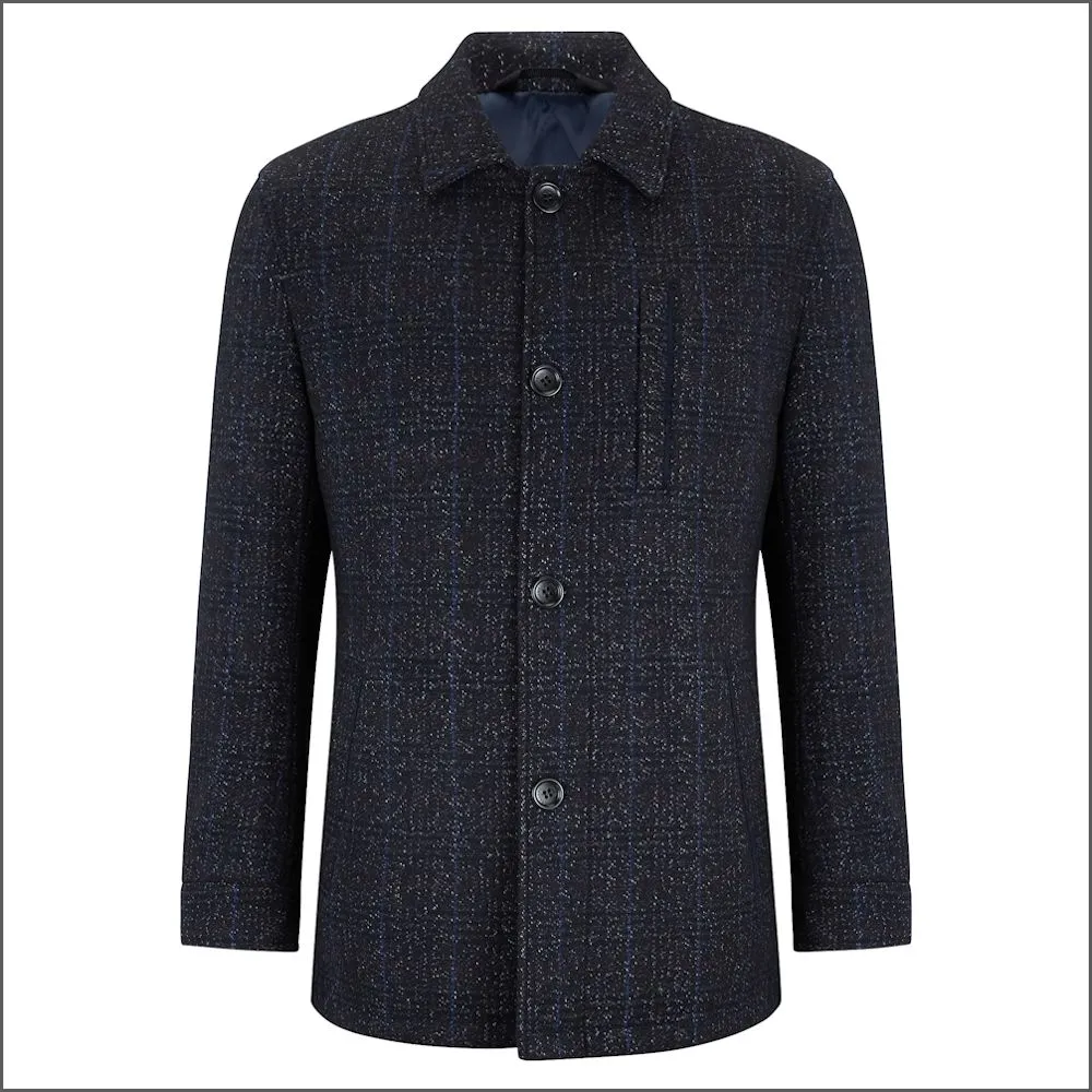 Douglas Wool Rich Carville Navy Over Coat<>