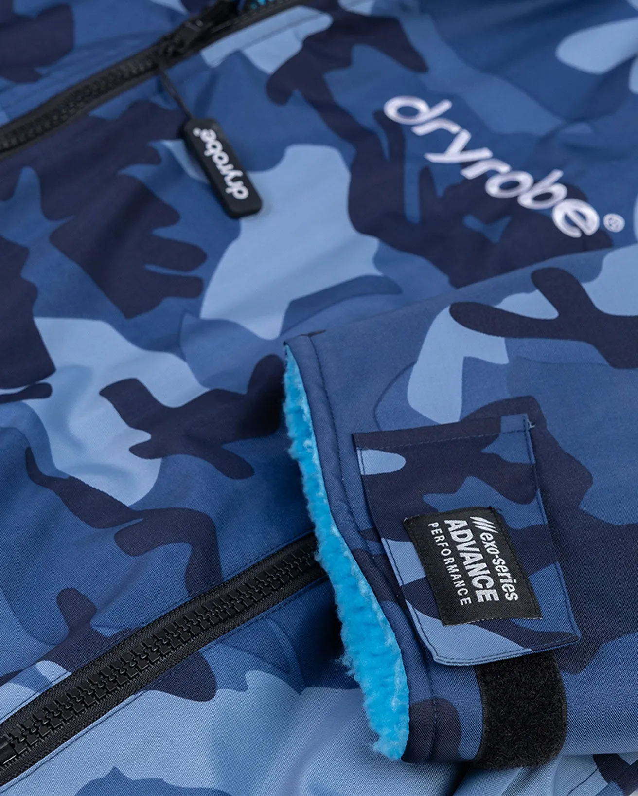 Dryrobe Advance V3 Long Sleeve Change Coat - Blue Camo & Blue