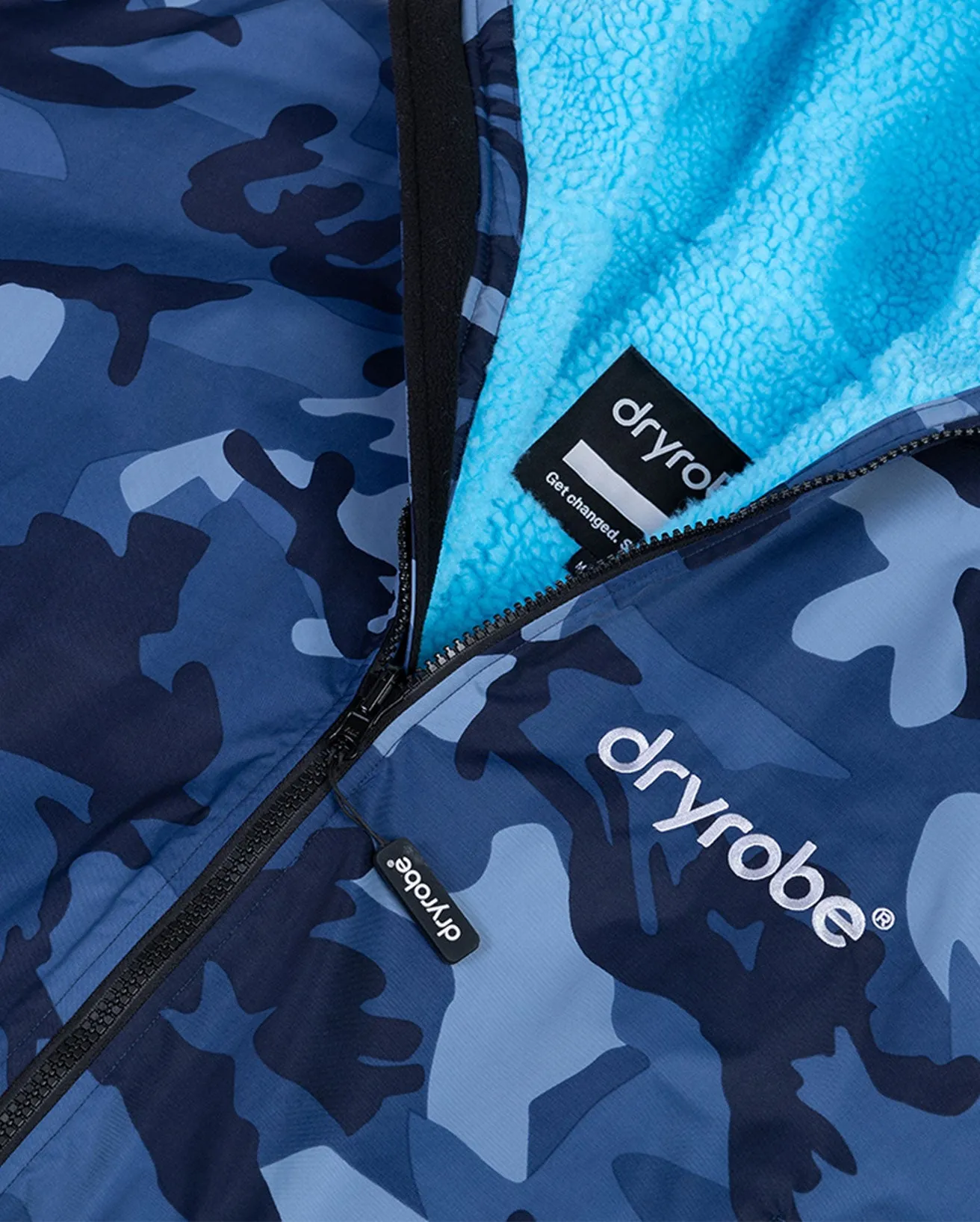 Dryrobe Advance V3 Long Sleeve Change Coat - Blue Camo & Blue