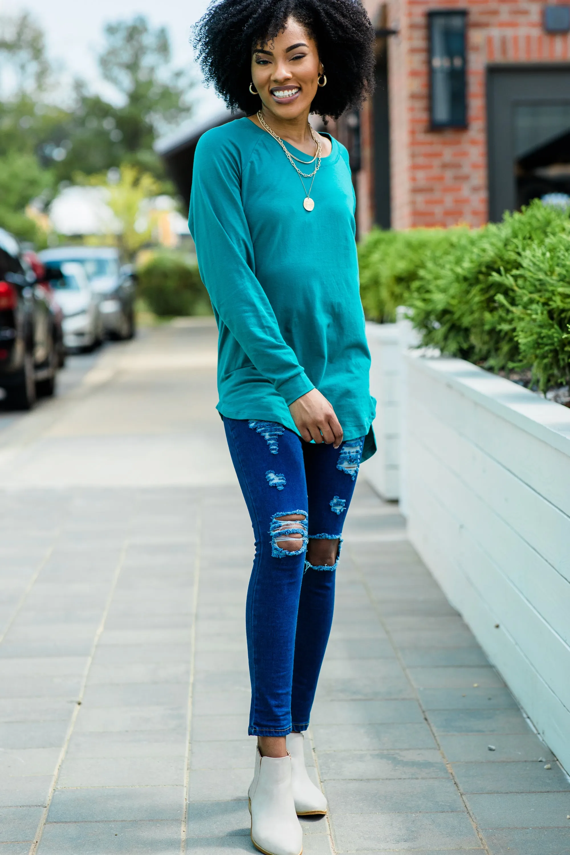 Easy Like Sunday Emerald Green Tunic