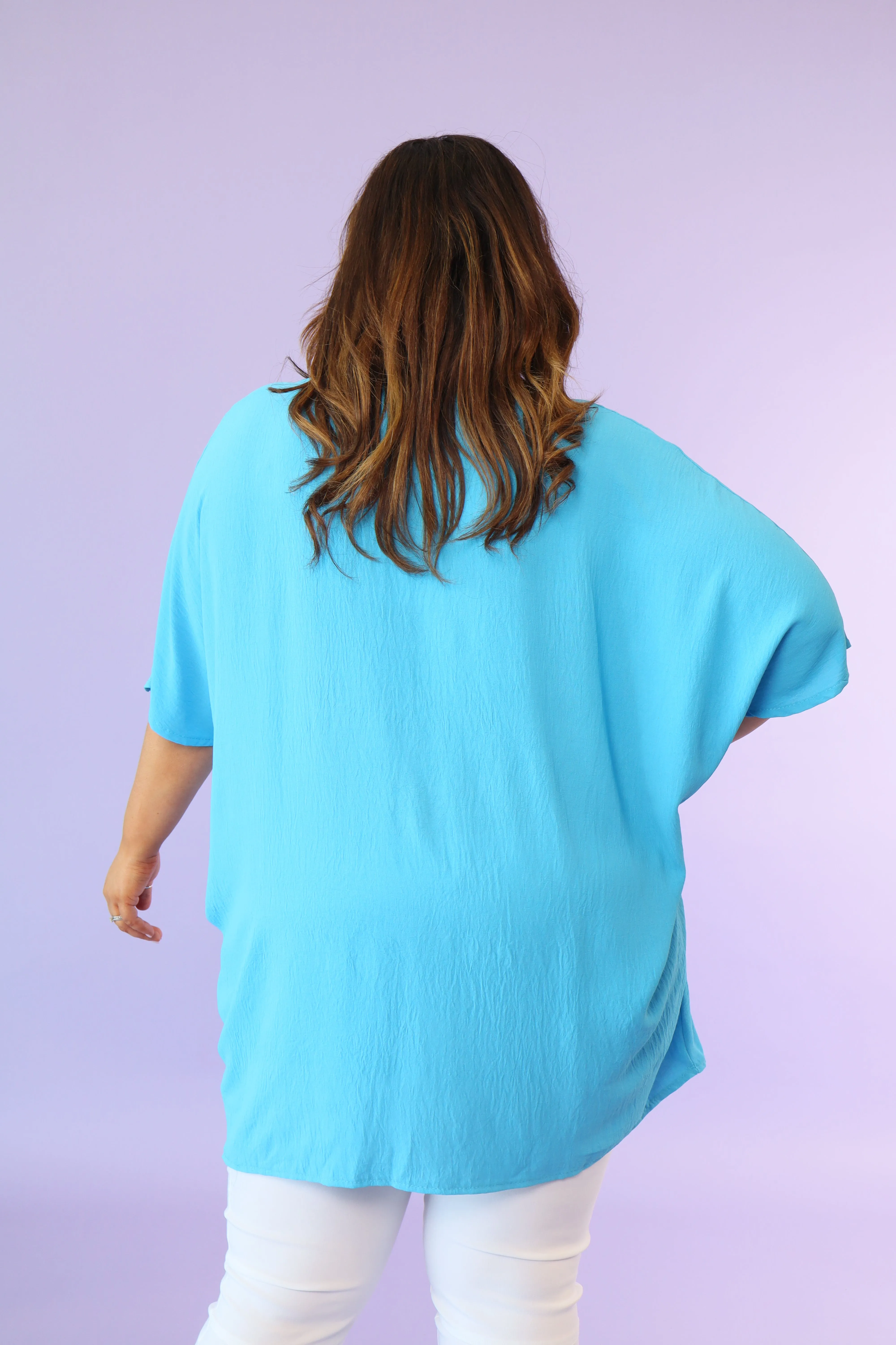 Elena Oversized Tunic in Turquoise