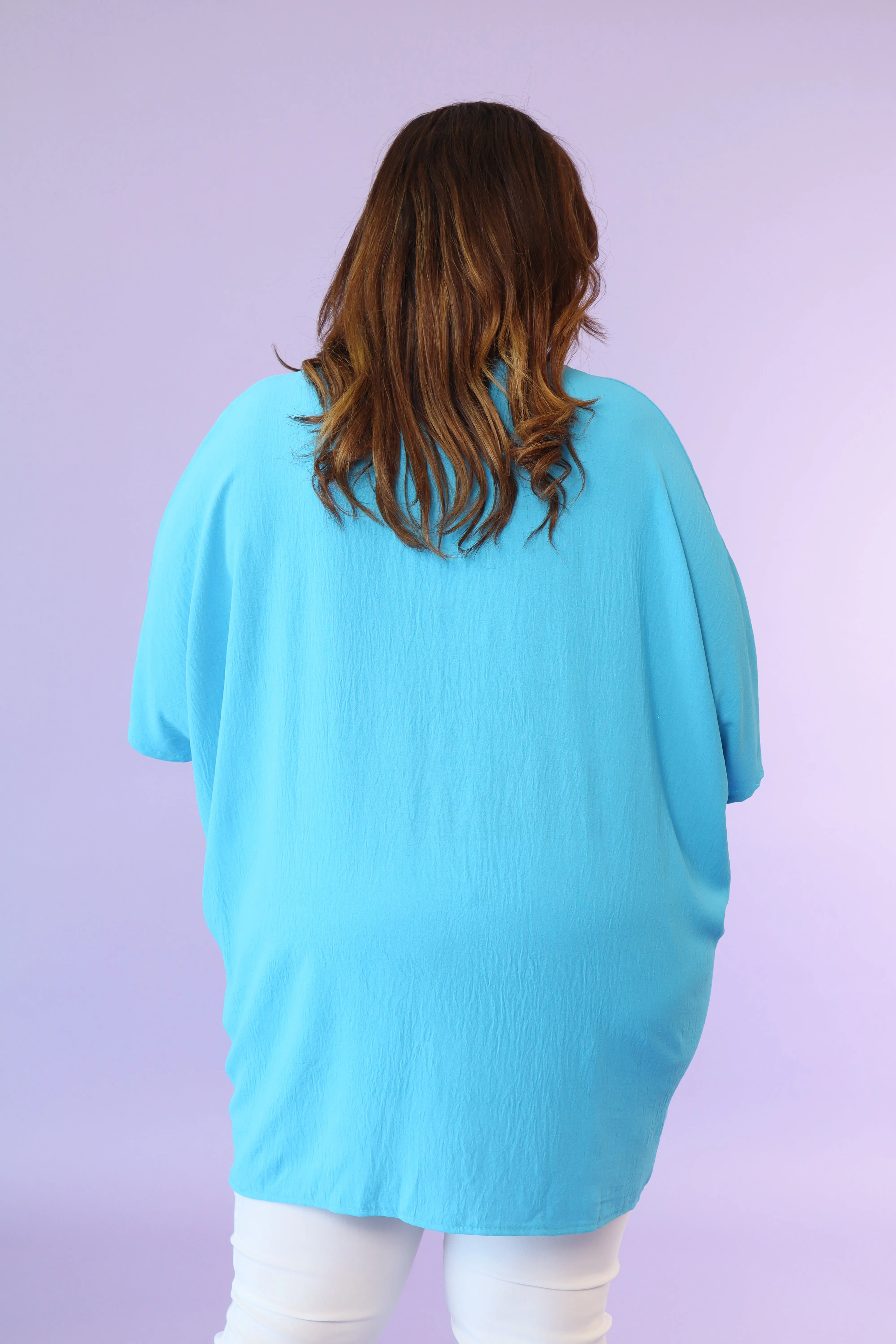 Elena Oversized Tunic in Turquoise