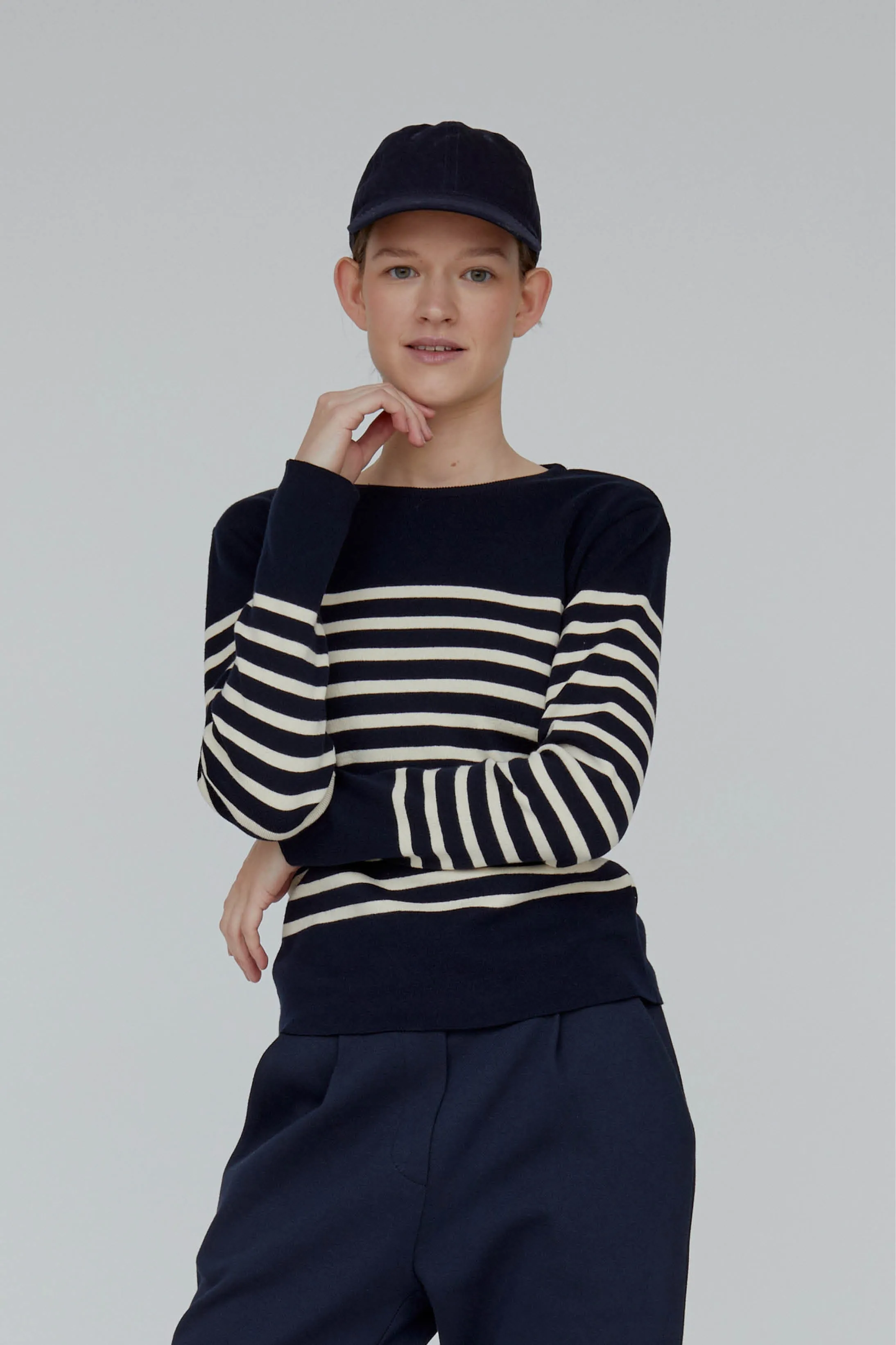 Ella Sweater - Navy / birch