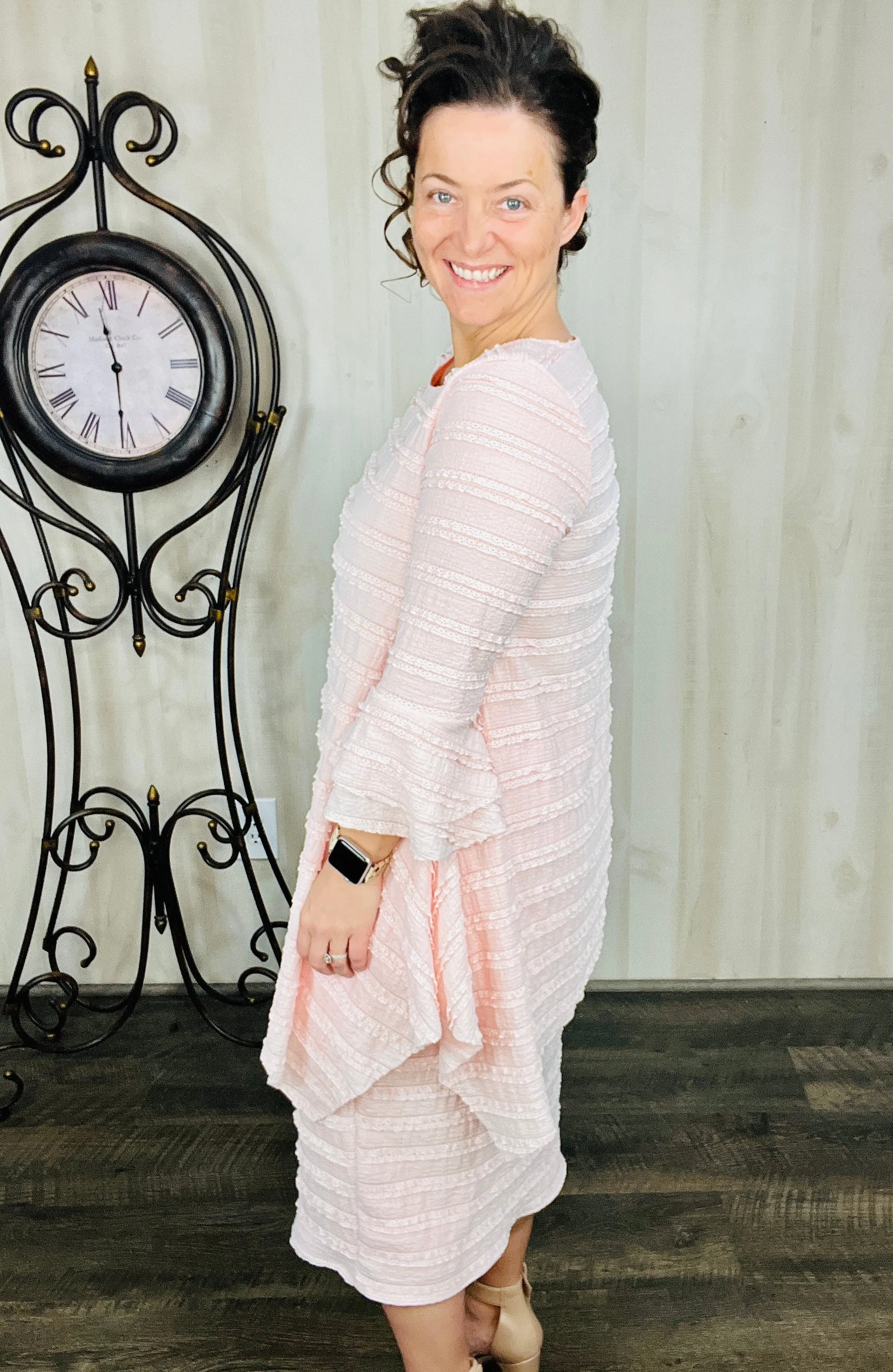 Feminine & Lace Tunic- Baby Pink