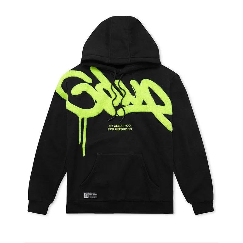 GEEDUP Handstyle Hoodie Black/Hyper Yellow