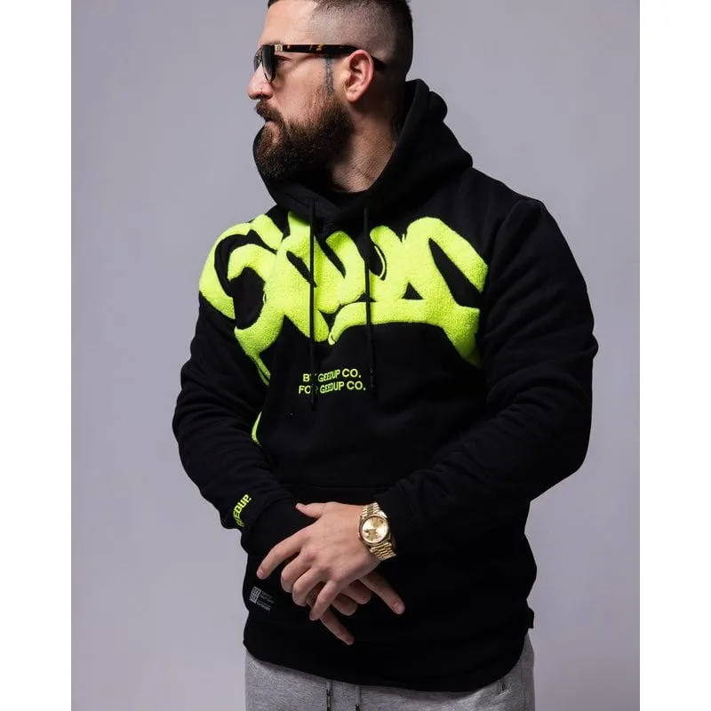 GEEDUP Handstyle Hoodie Black/Hyper Yellow