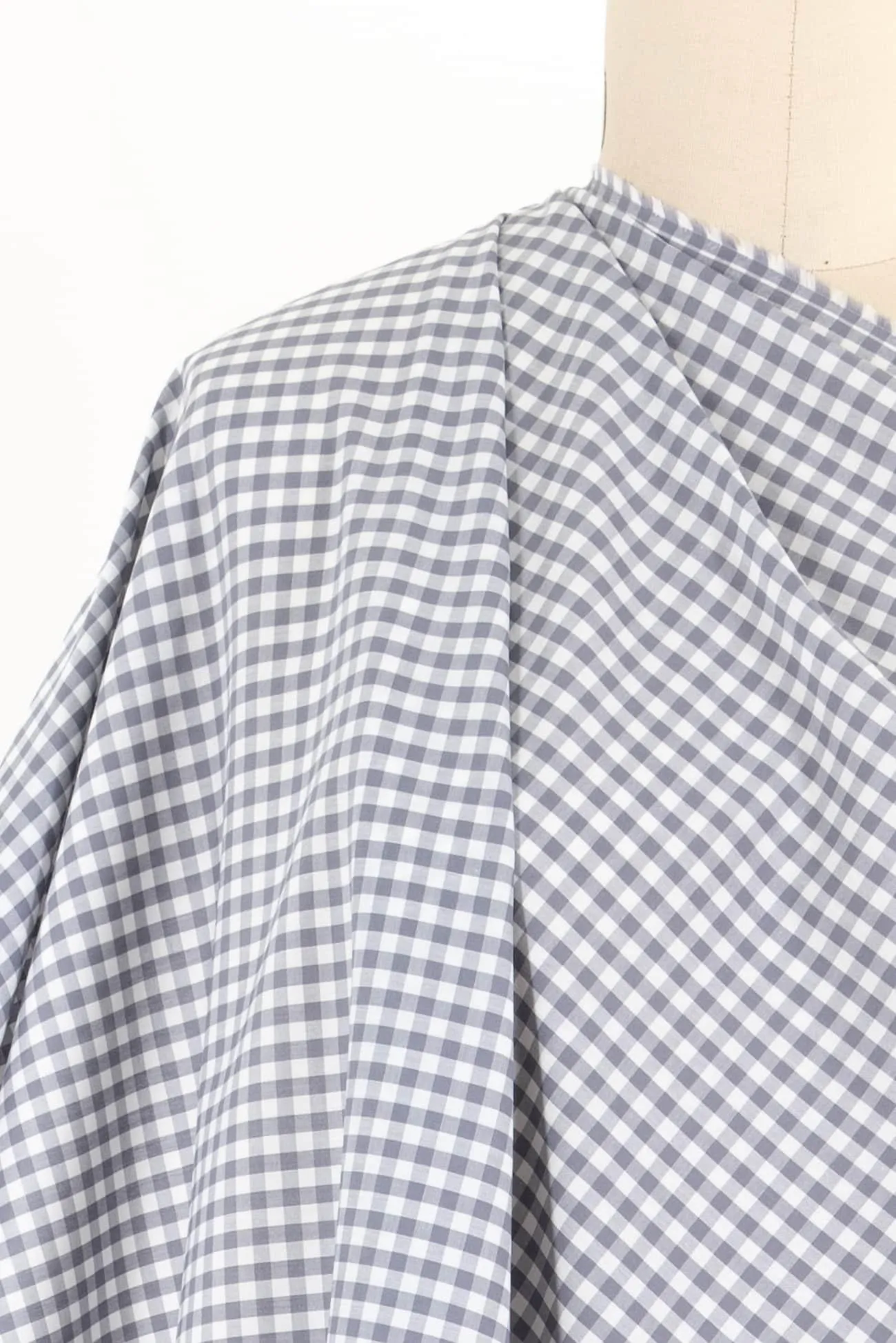 Gray Sky Gingham Check Japanese Cotton Woven