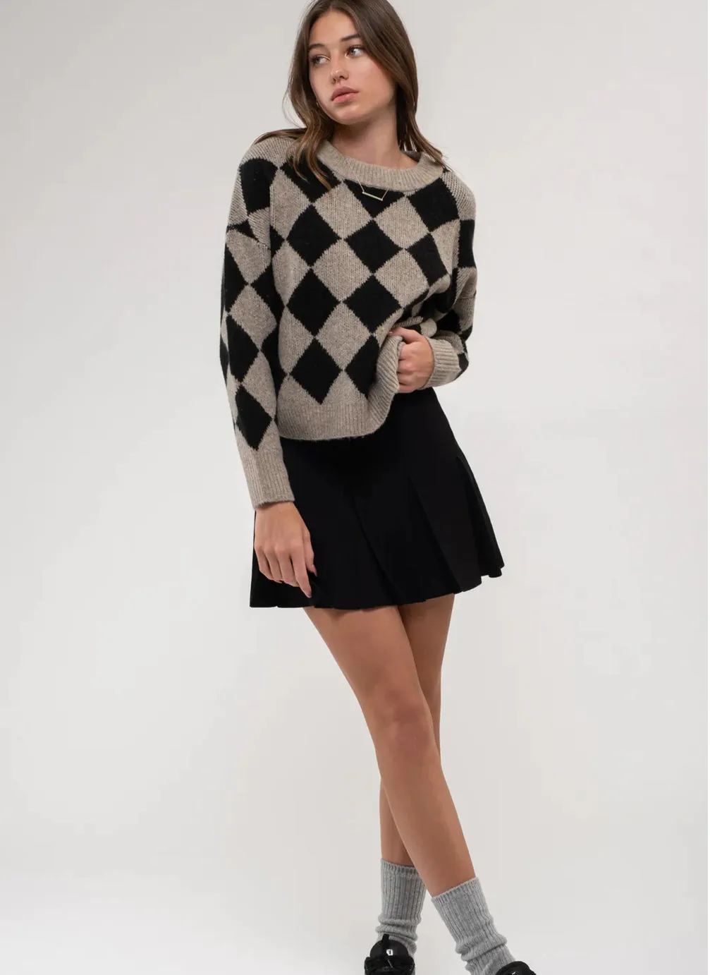 HARLEQUIN CREW KNIT SWEATER