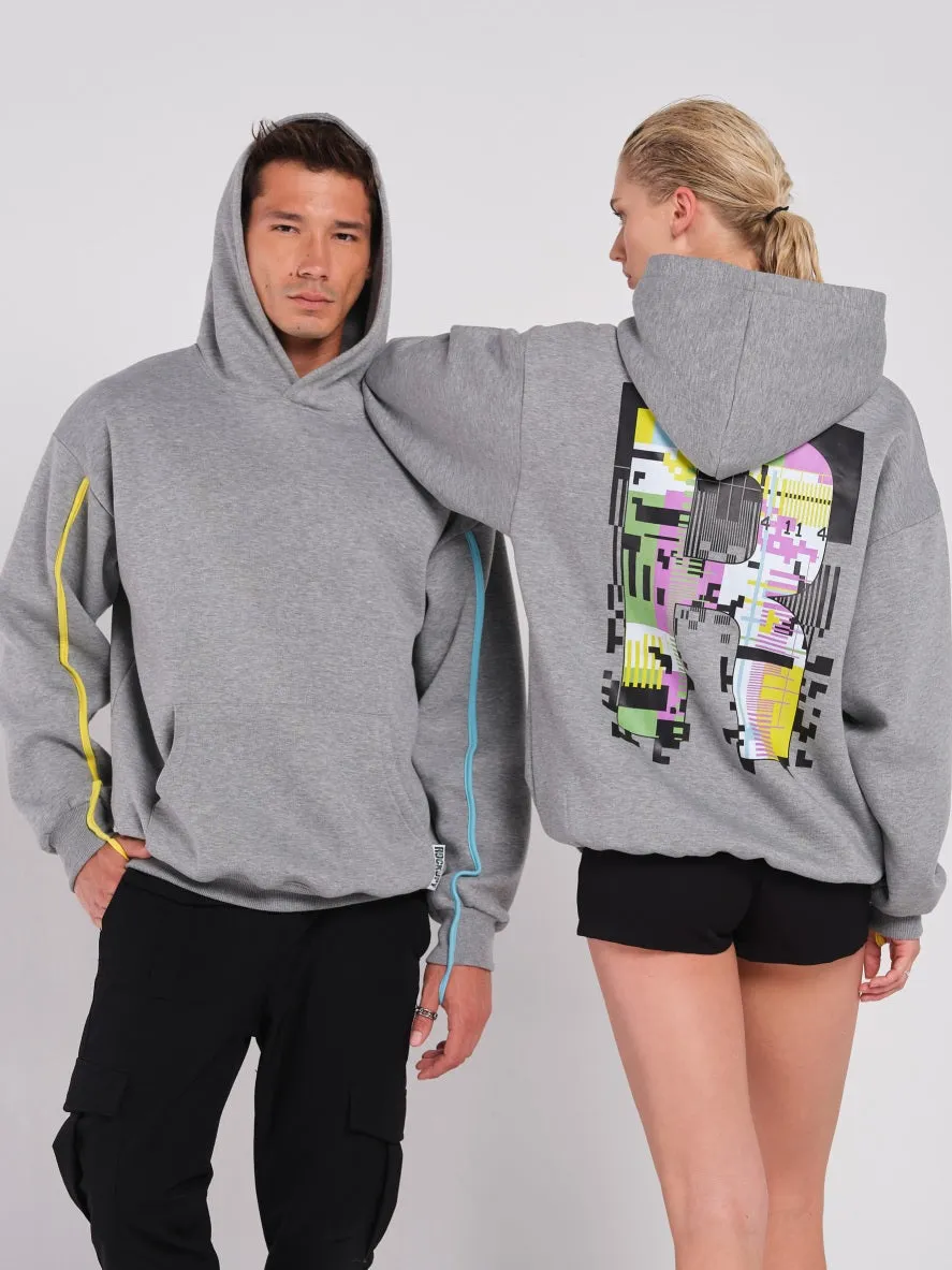 Hoodie Unisex in Grau Peyton