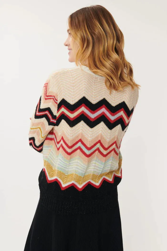 Jenifer  Zig-Zag Sweater - Cream