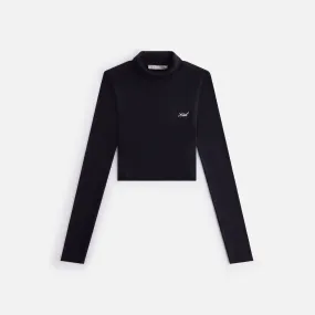 Kith Women Brier Cropped Baby Rib Turtleneck - Black