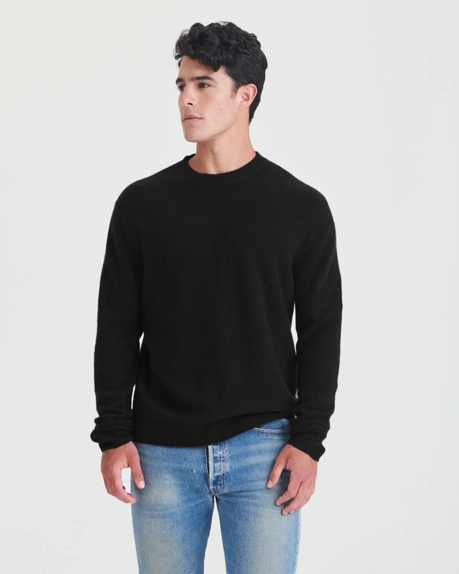 Lightweight Reversible Cashmere Crewneck Sweater