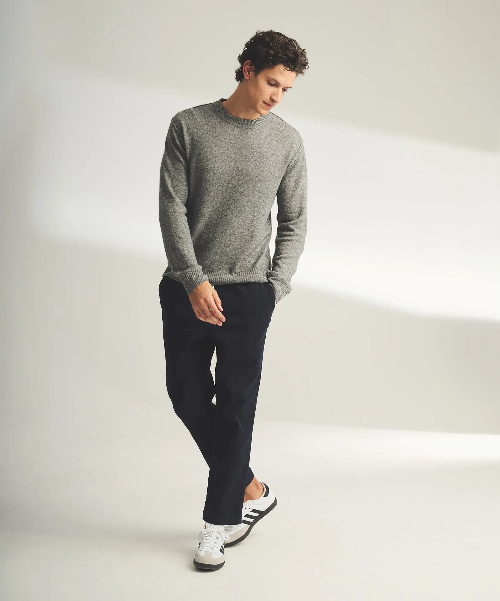 Lightweight Reversible Cashmere Crewneck Sweater