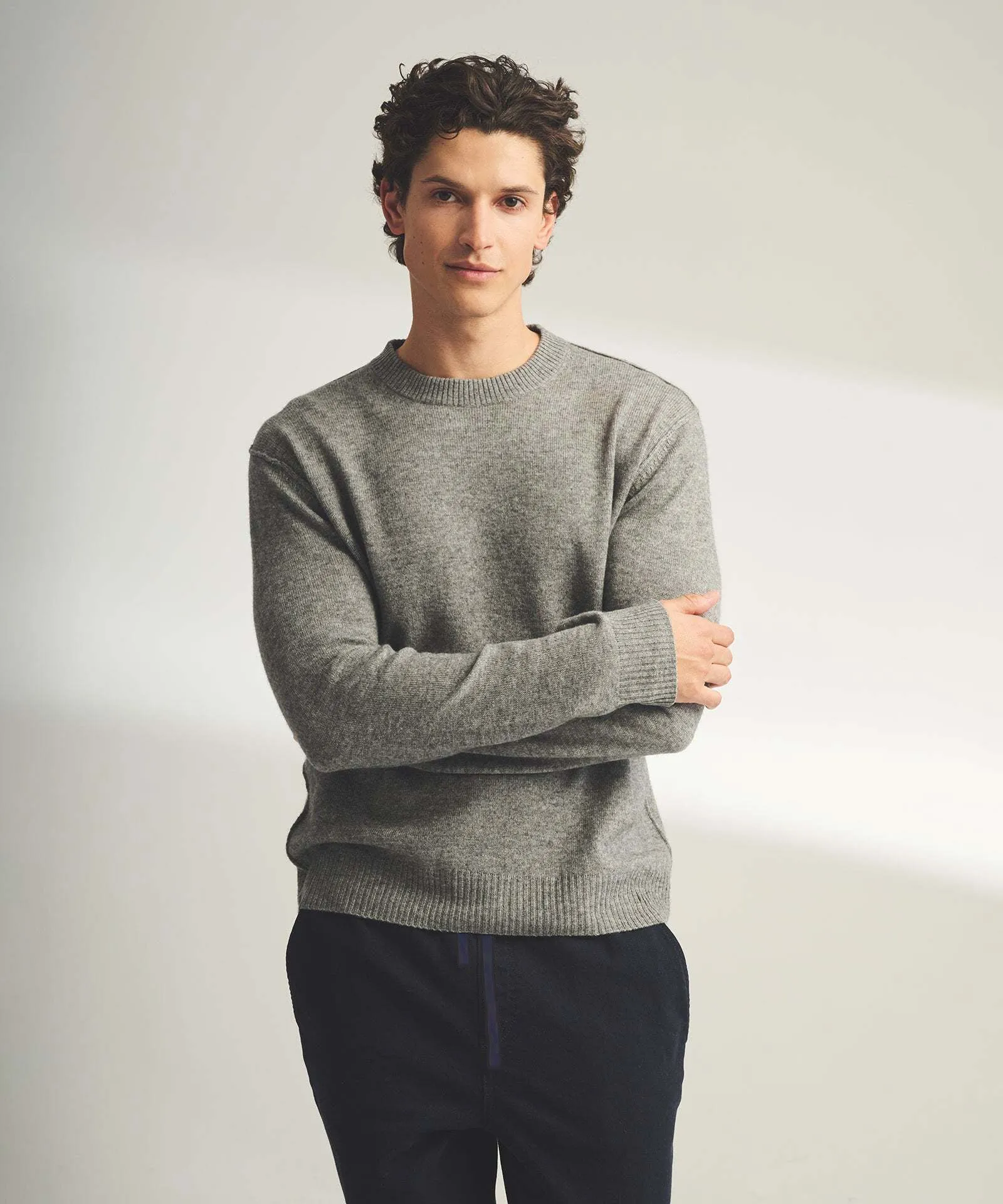 Lightweight Reversible Cashmere Crewneck Sweater