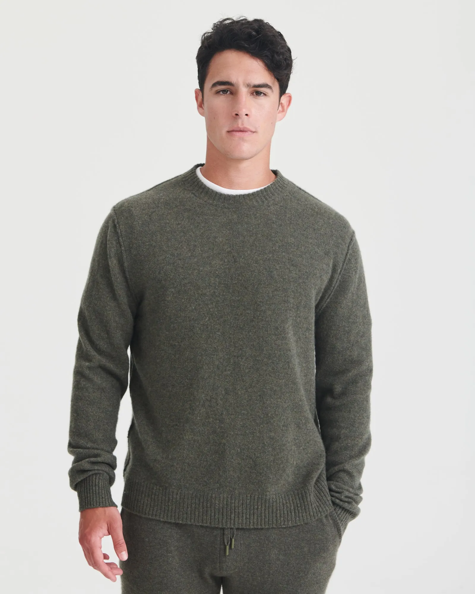 Lightweight Reversible Cashmere Crewneck Sweater