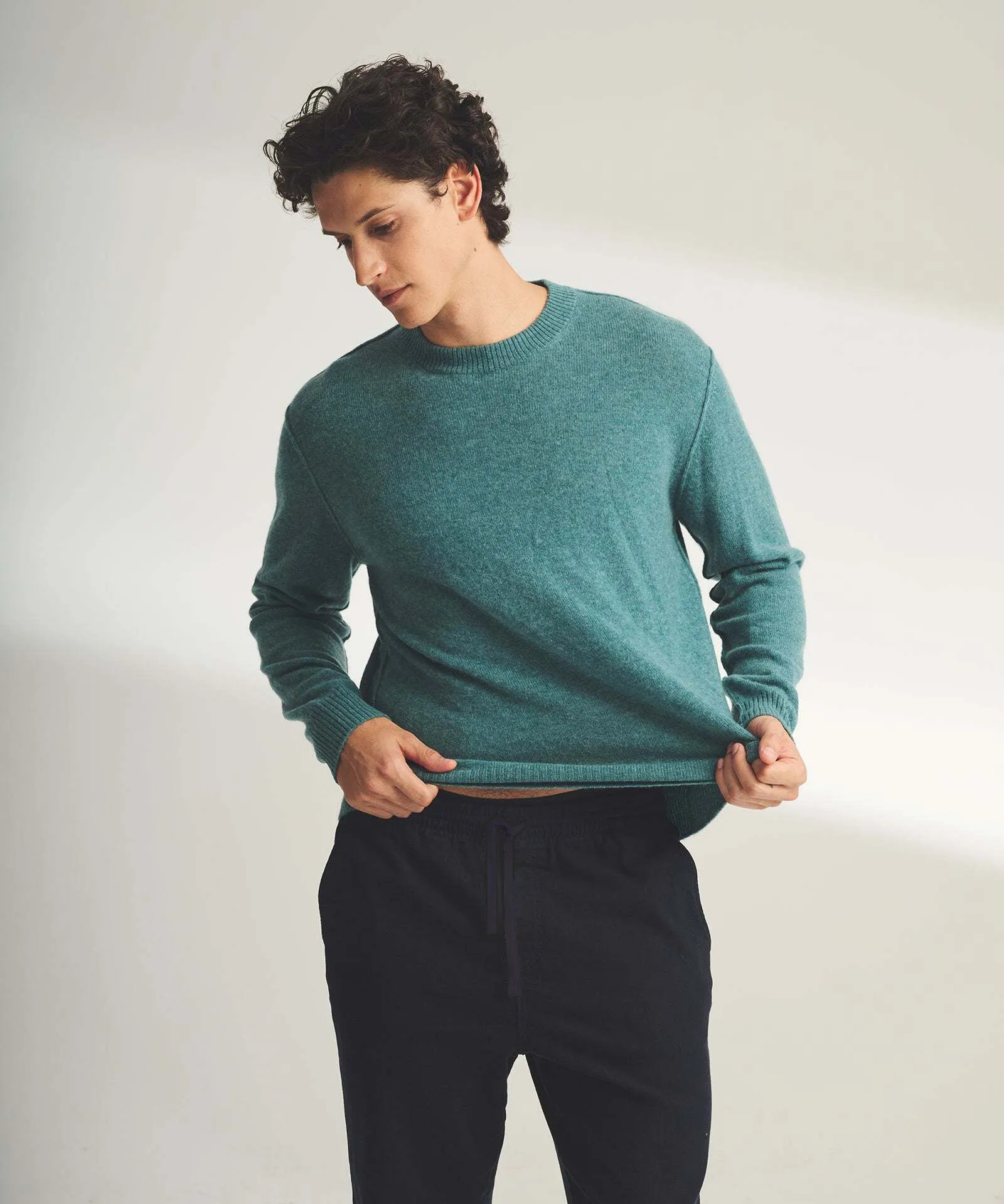 Lightweight Reversible Cashmere Crewneck Sweater