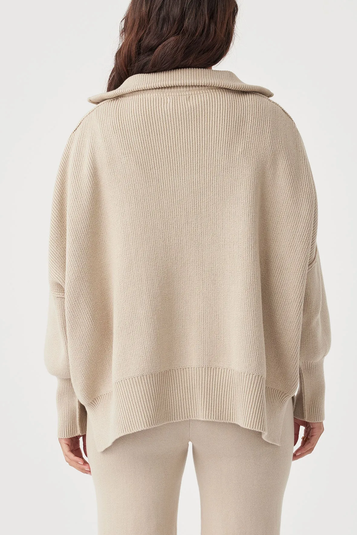 London Zip Sweater - Taupe