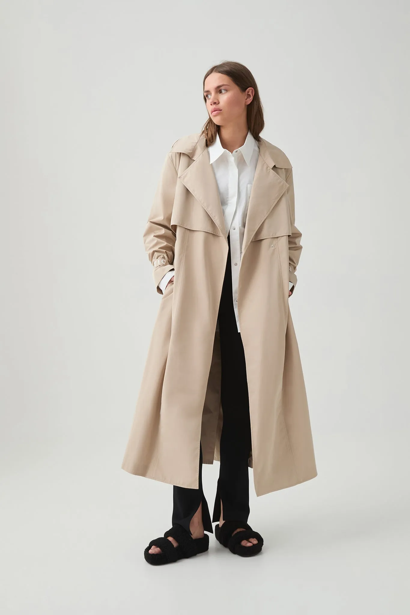 Longline Wrap Trench Coat 705