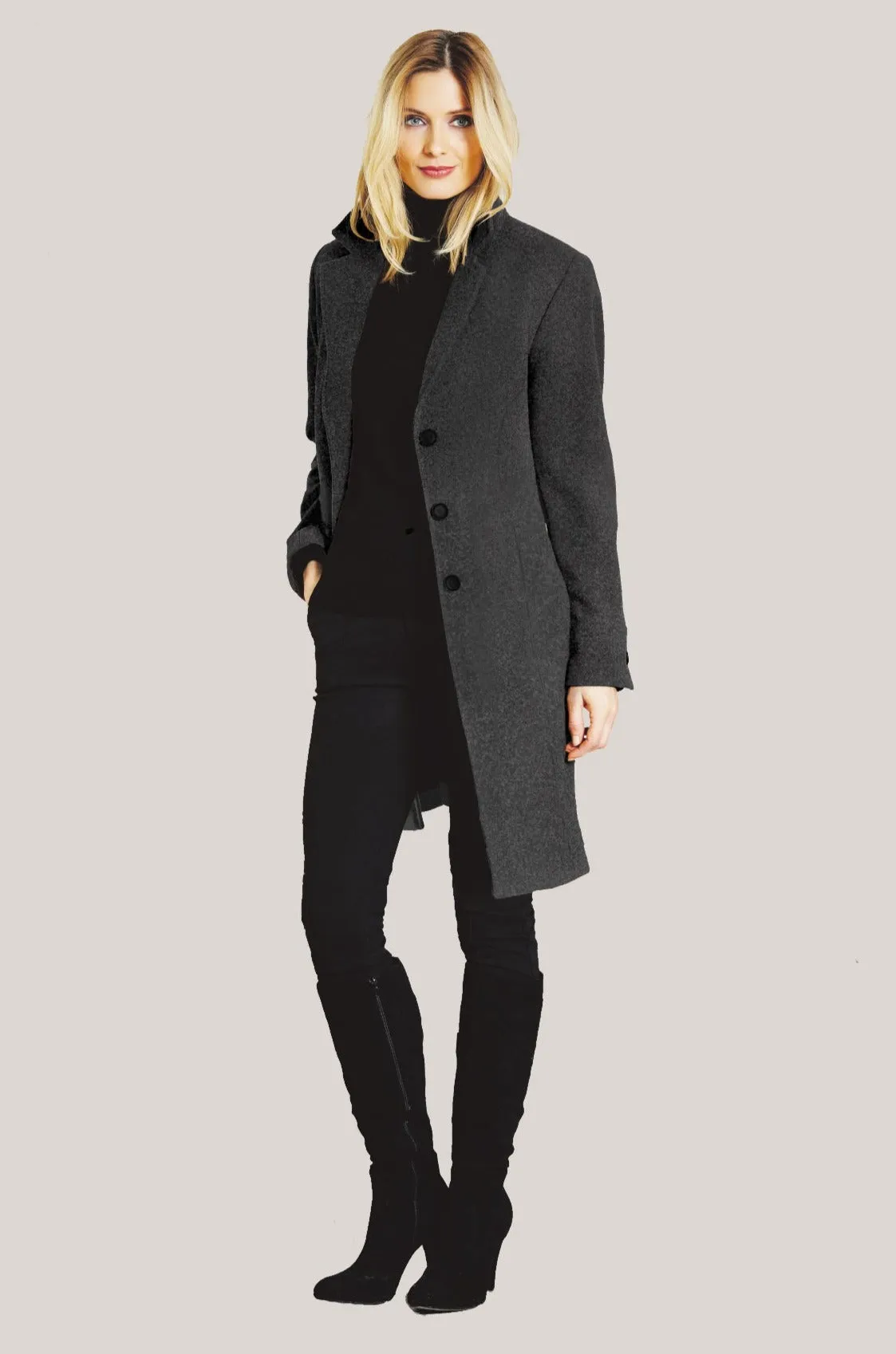 MADISON Wool & Cashmere Coat with Notch Collar 3731