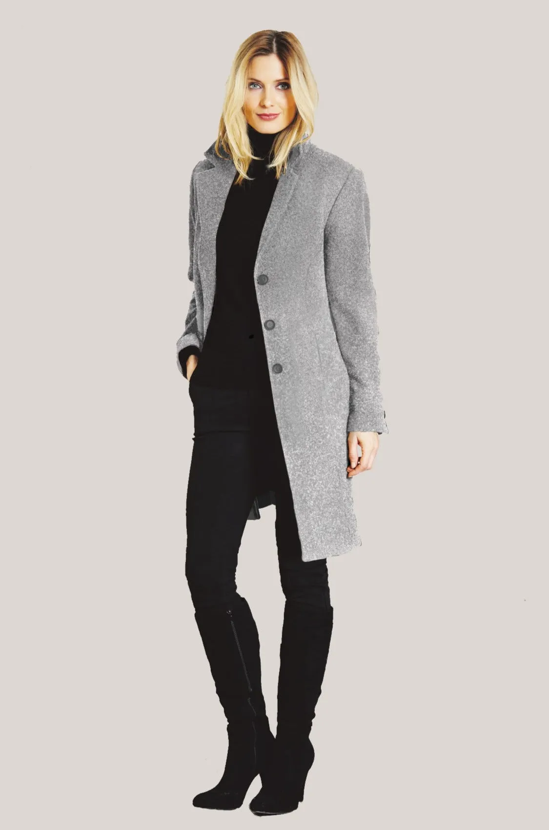 MADISON Wool & Cashmere Coat with Notch Collar 3731