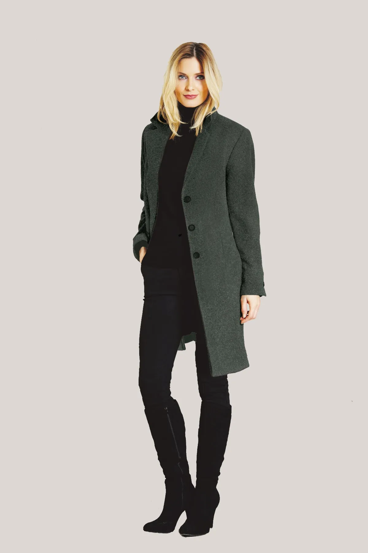 MADISON Wool & Cashmere Coat with Notch Collar 3731